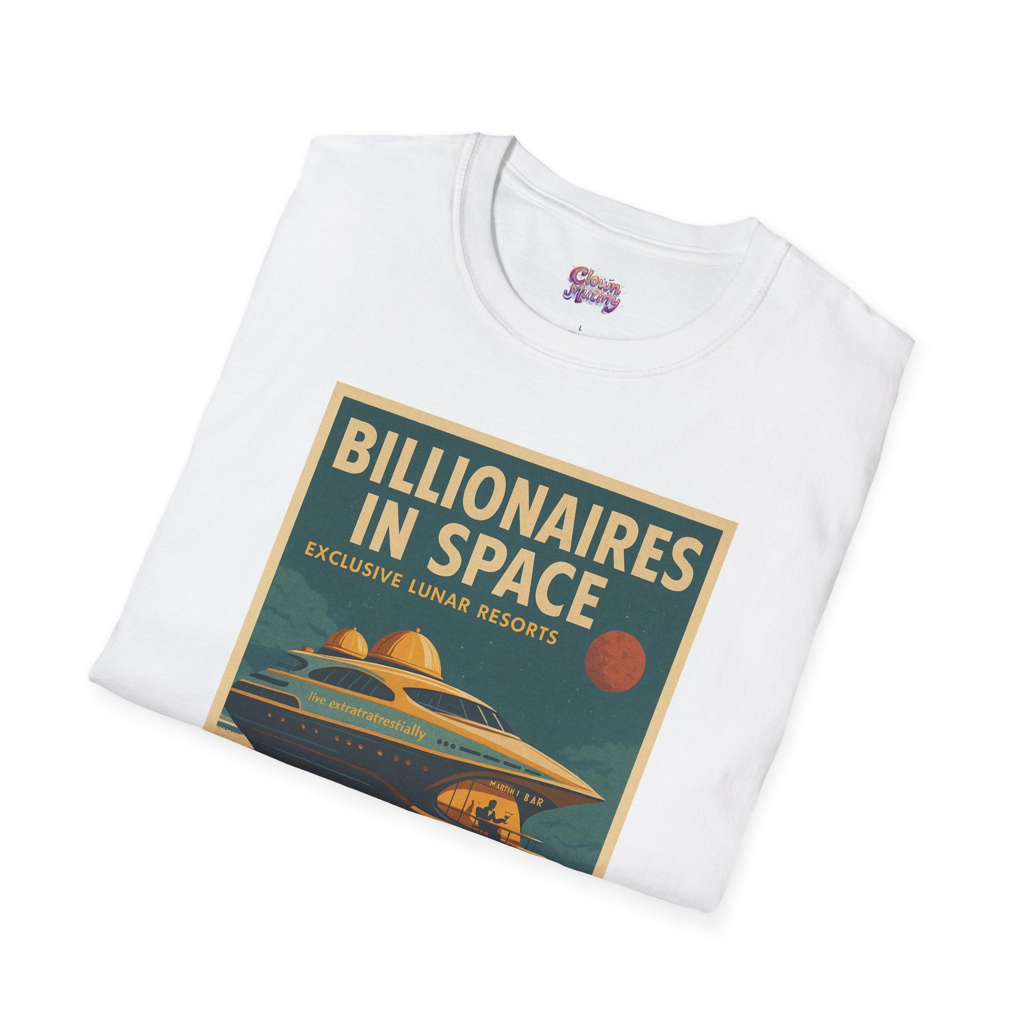Vintage Billionaires in Space T-Shirt, Space Shirt, Retro NASA Style, Science Fiction Apparel, Lunar Resort Gift