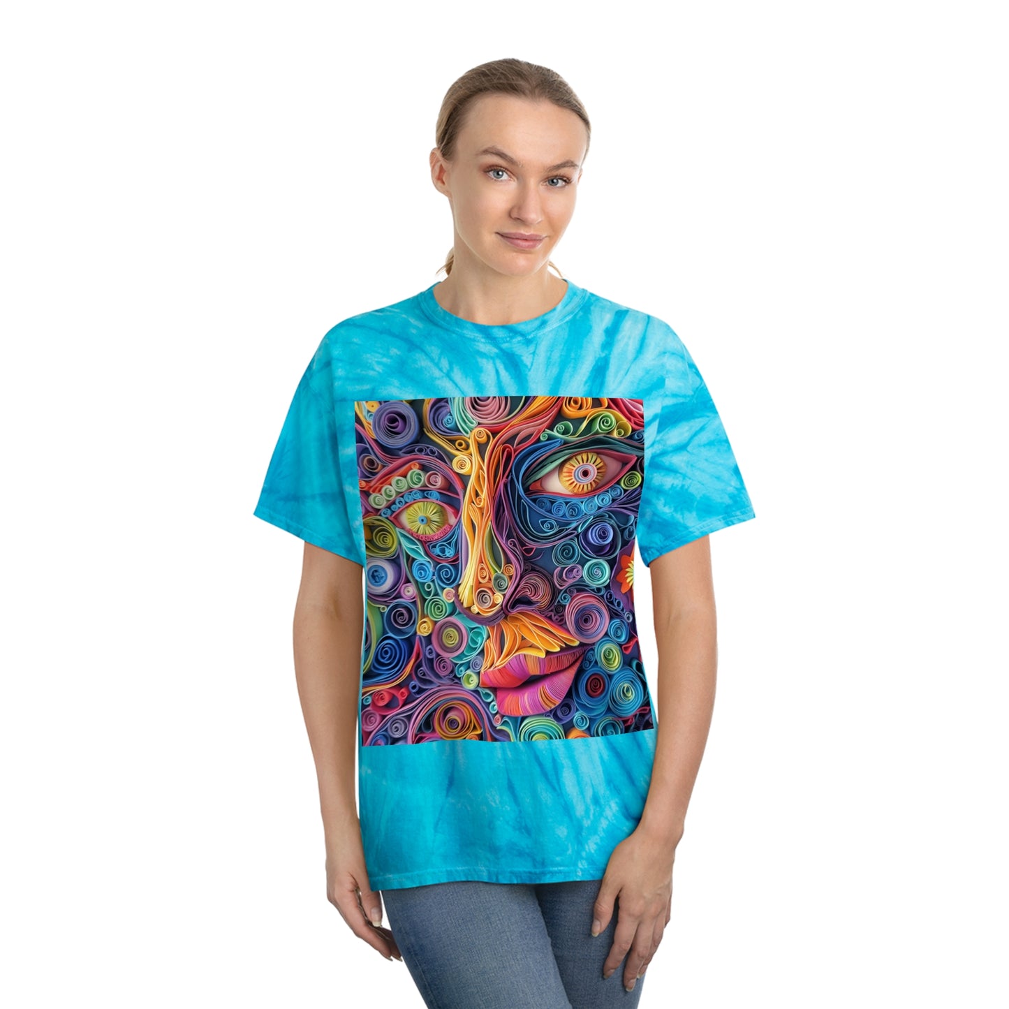 Paper Face Tie-Dye Tee, Cyclone