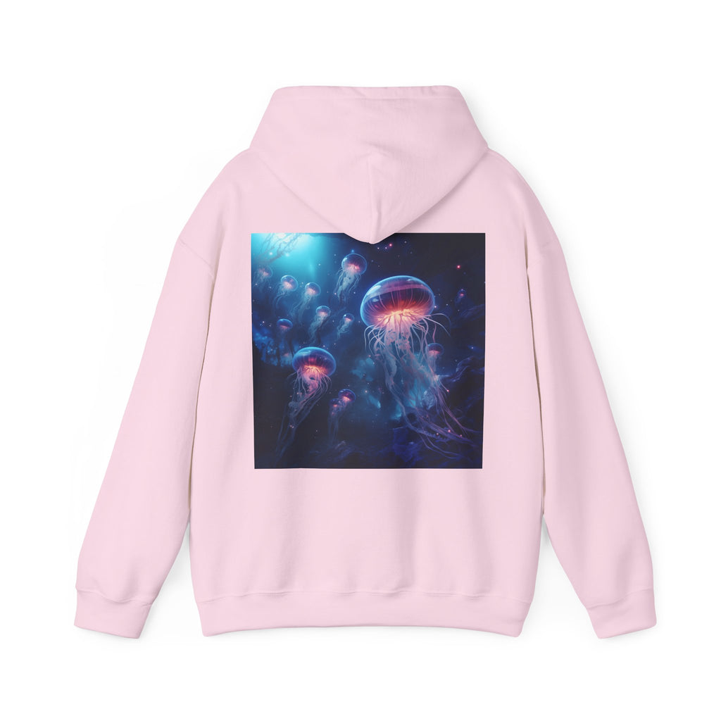Jellyfish in Space Back Unisex Heavy Blend Hooded Sweatshirt