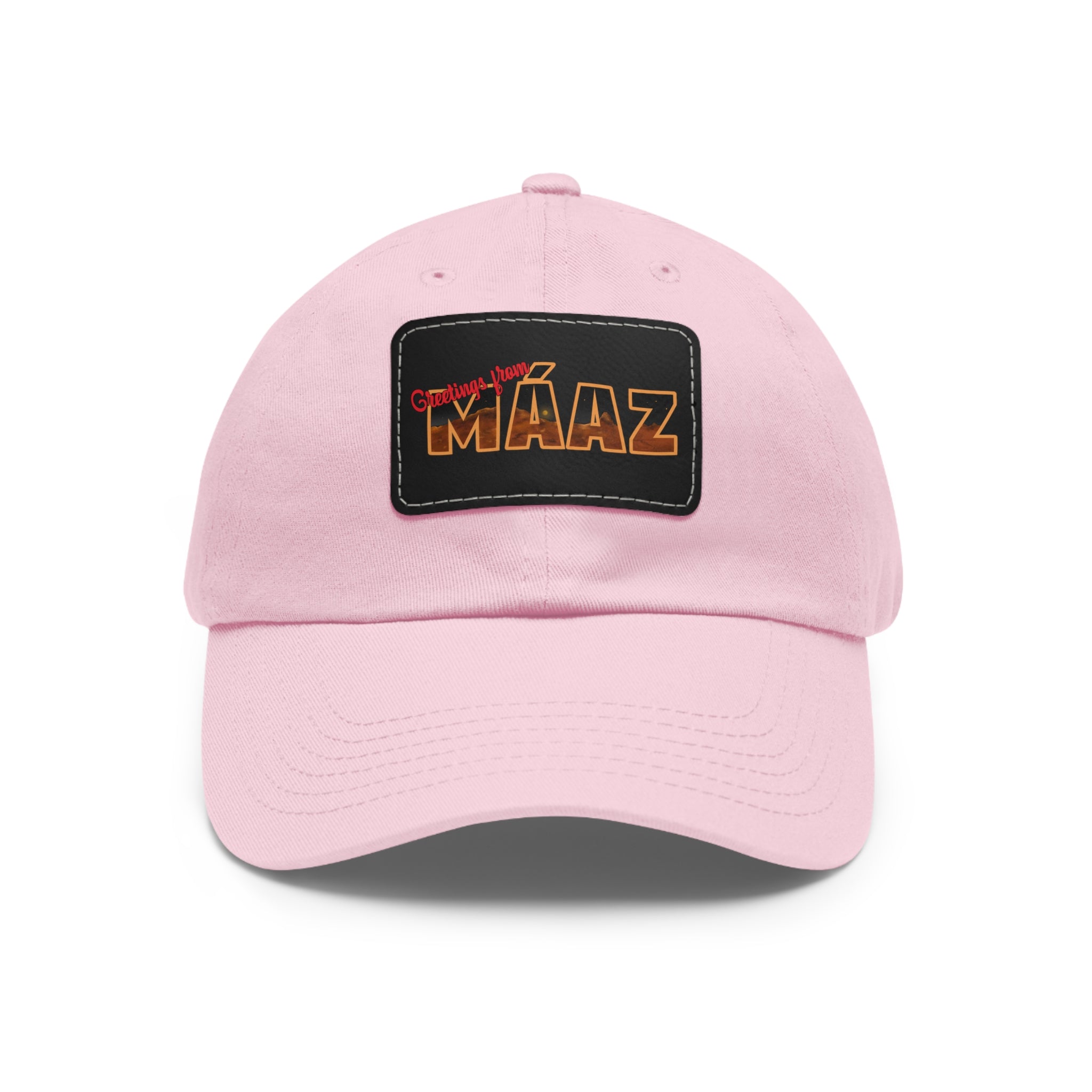 Greetings from Máaz Dad Hat with Leather Patch (Rectangle)