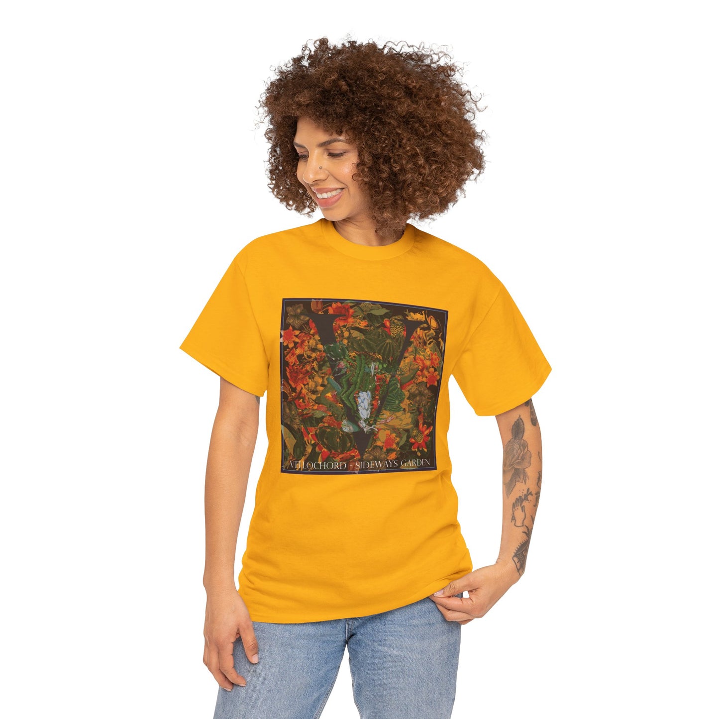 Official Vellochord Sideways Garden Unisex Heavy Cotton Tee