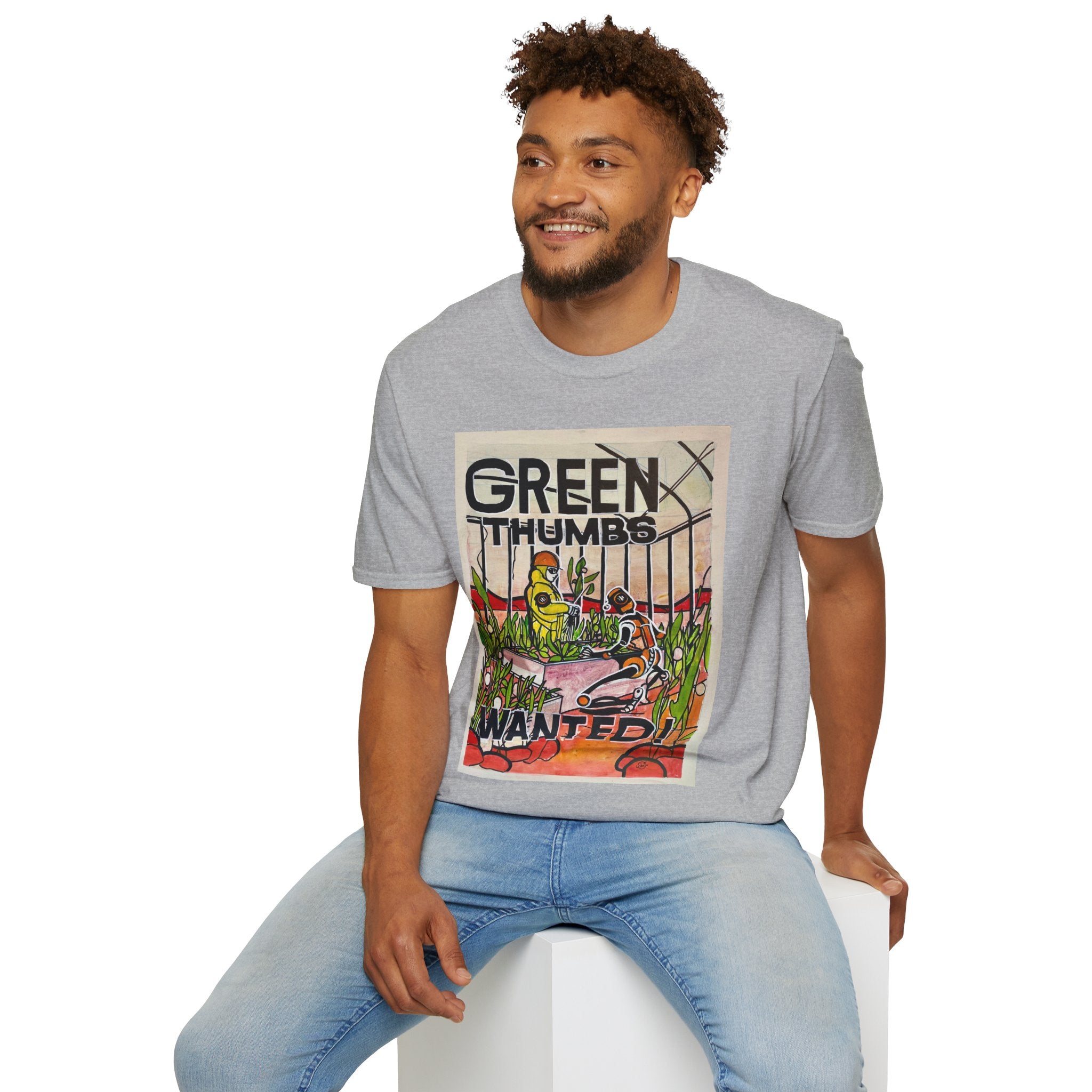 Martian Green Thumbs Unisex Softstyle T-Shirt