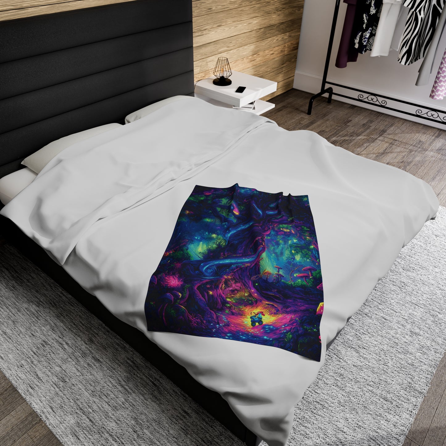 Psychedelic Trees Velveteen Plush Blanket