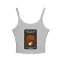 Sake on Mars Crop Tank — Retro Tea Cup Graphic