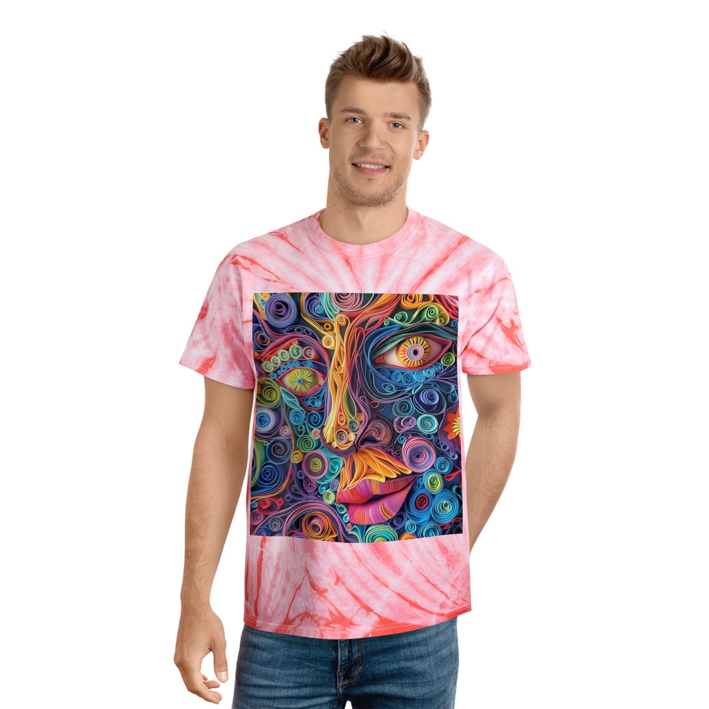 Paper Face Tie-Dye Tee, Cyclone