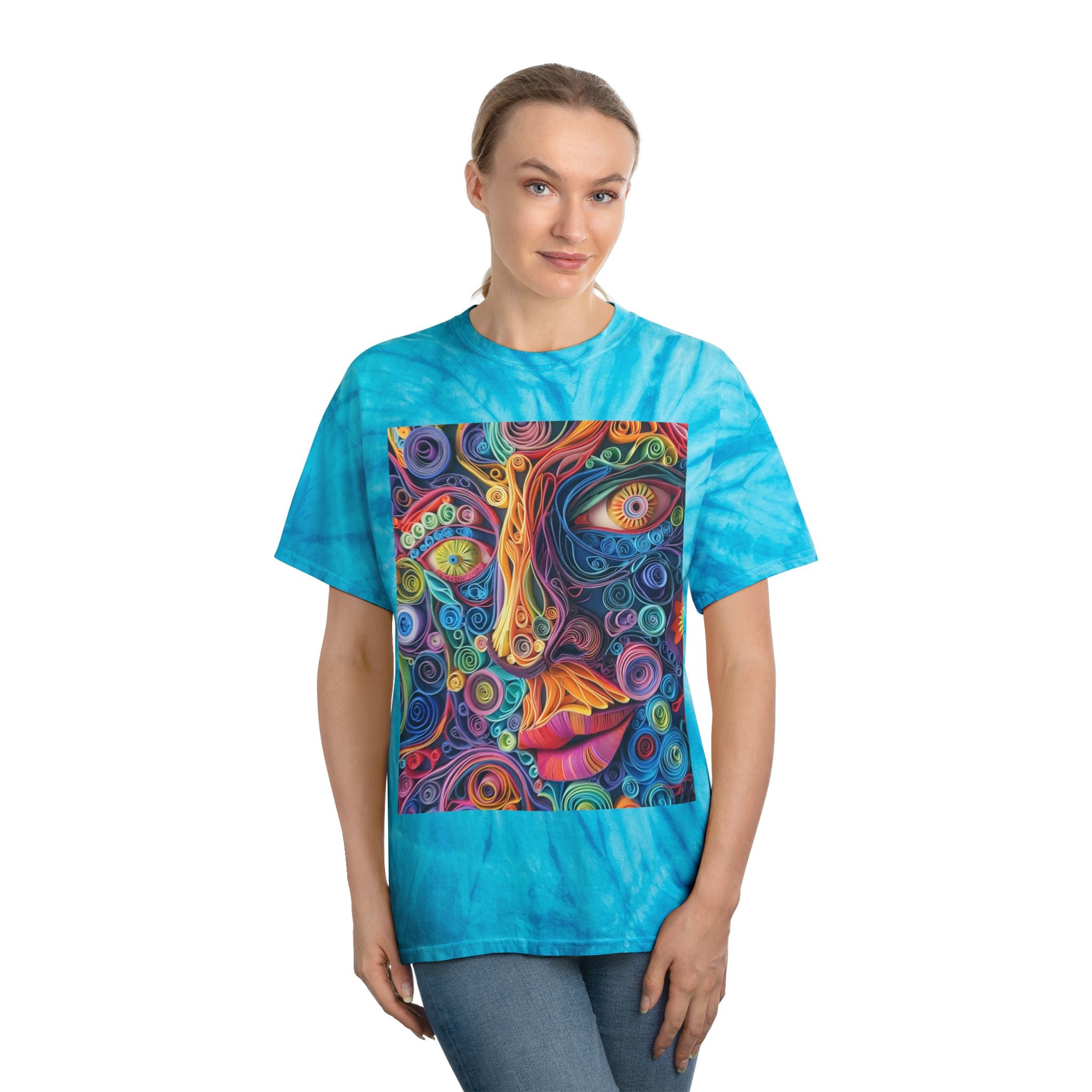 Paper Face Tie-Dye Tee, Cyclone