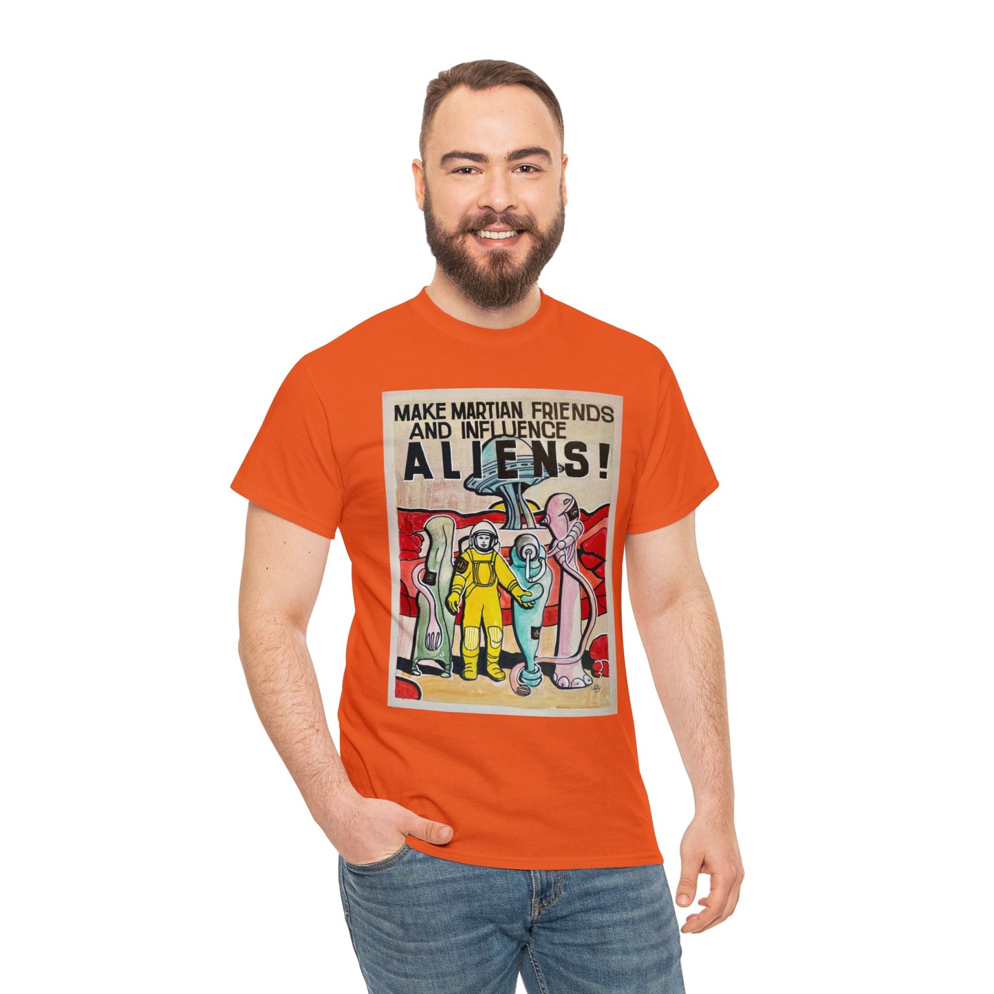 Mars Aliens Unisex Heavy Cotton Tee