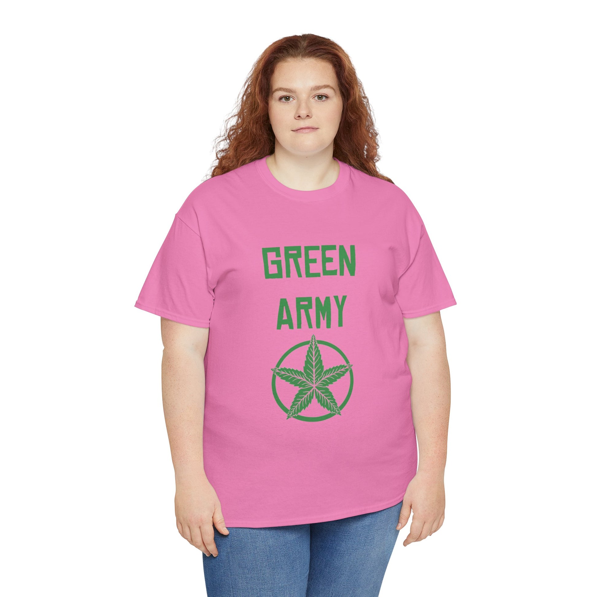 Green Army Star Leaf Unisex Heavy Cotton Tee