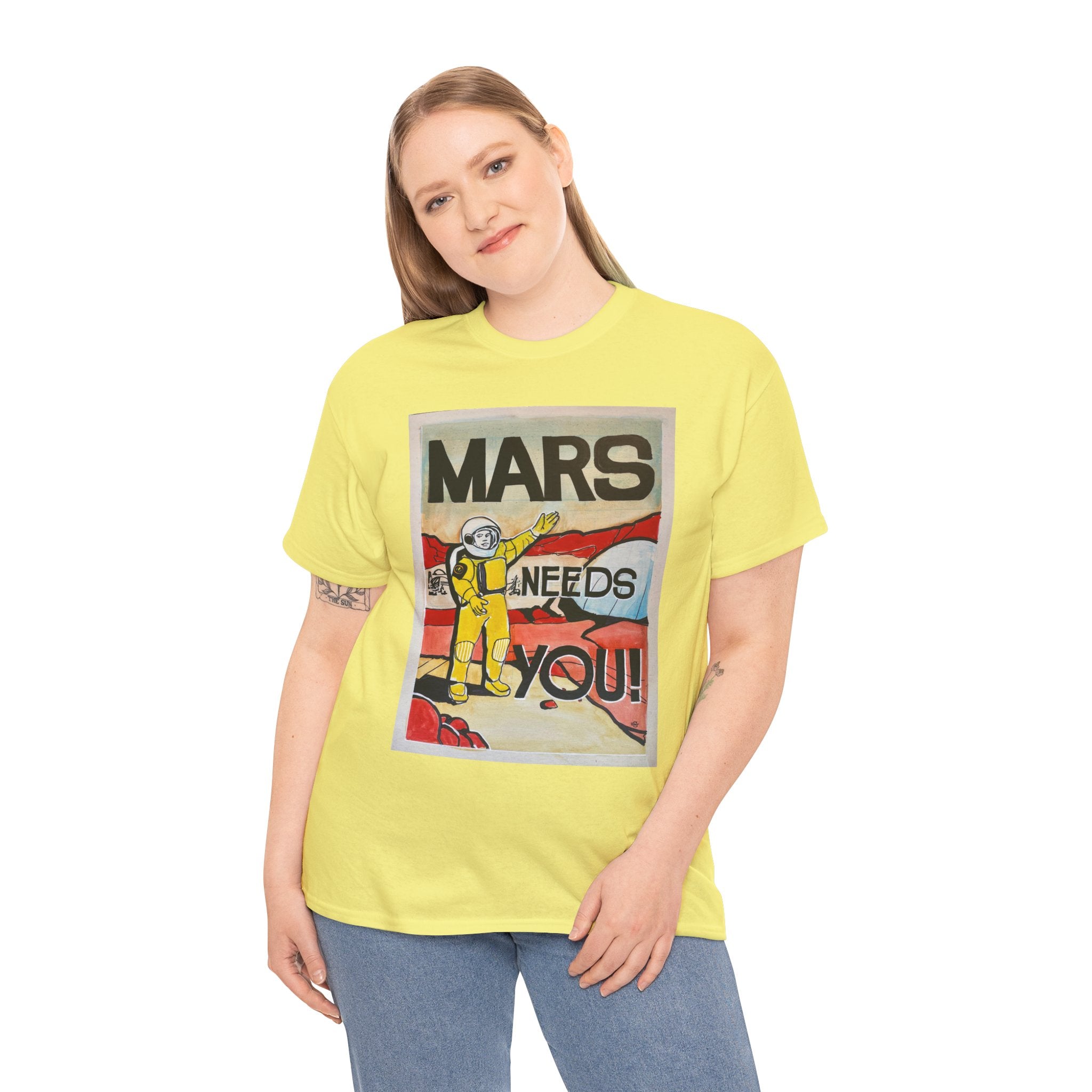Mars Needs You Unisex Heavy Cotton Tee