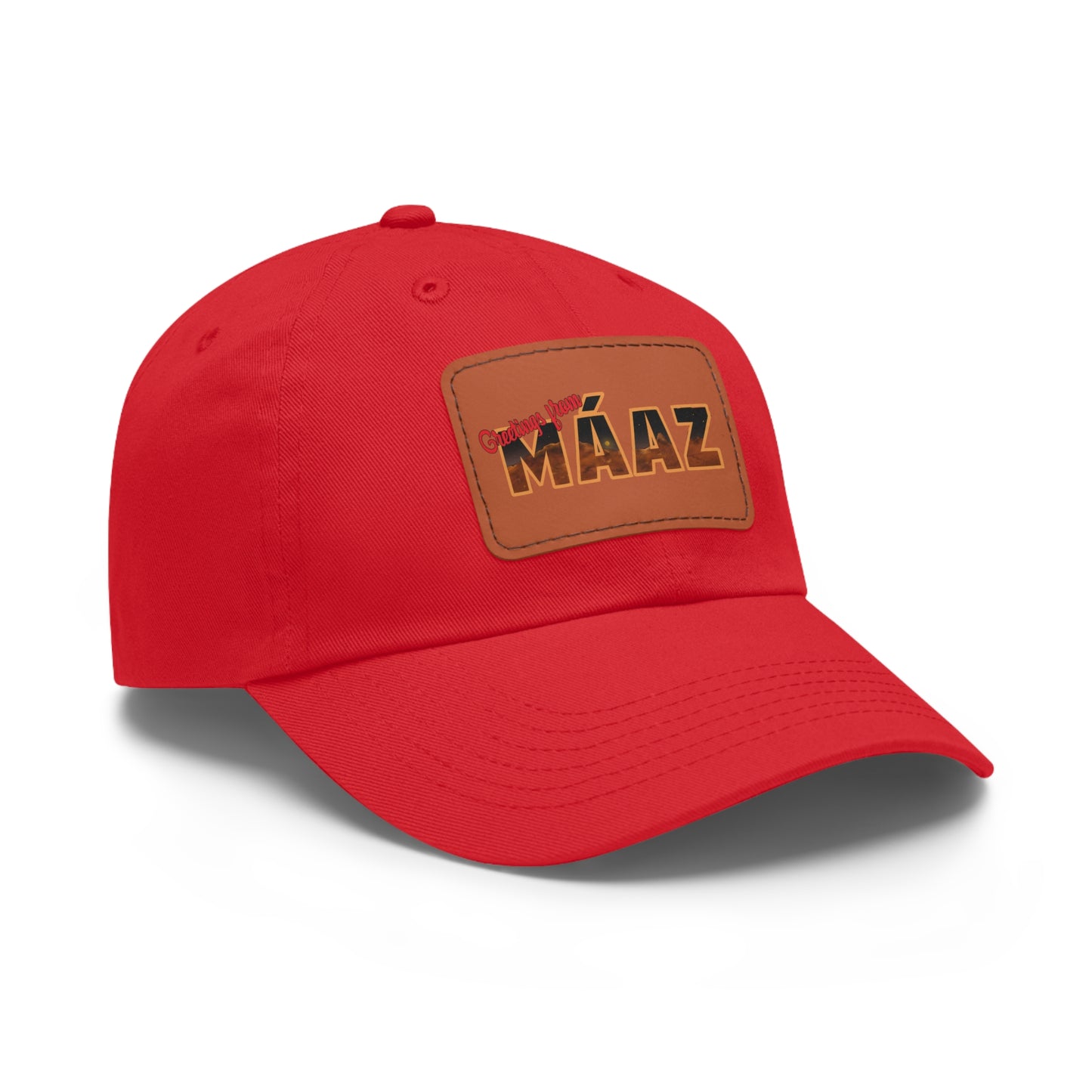 Greetings from Máaz Dad Hat with Leather Patch (Rectangle)