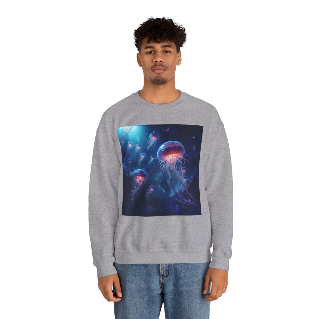 Jellyfish in Space Unisex Heavy Blend Crewneck Sweatshirt