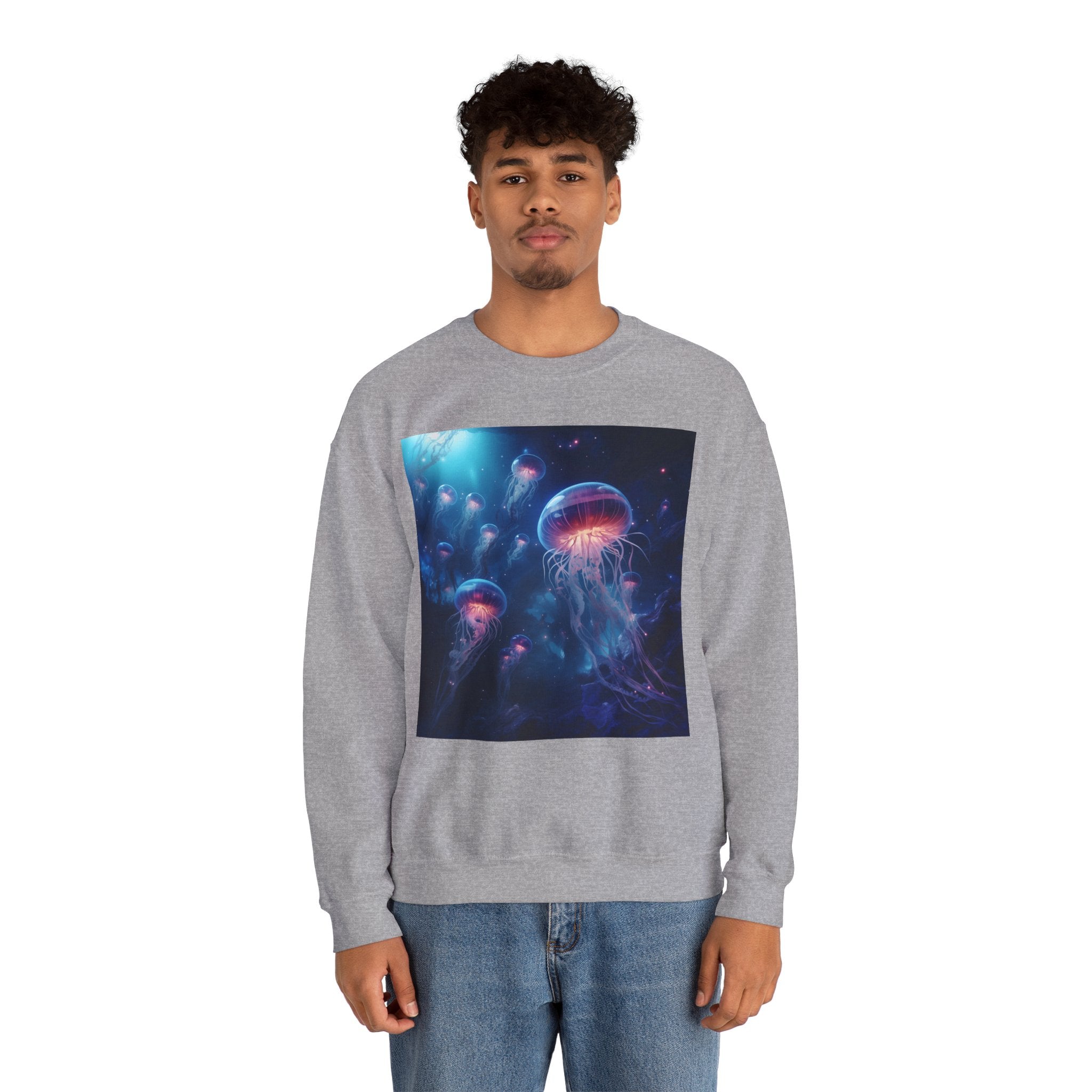 Jellyfish in Space Unisex Heavy Blend Crewneck Sweatshirt
