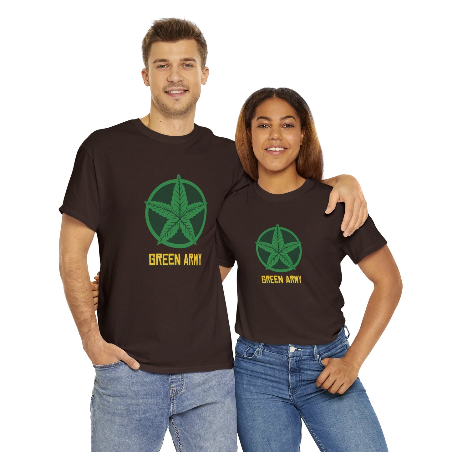 Green Army Star Logo Unisex Heavy Cotton Tee