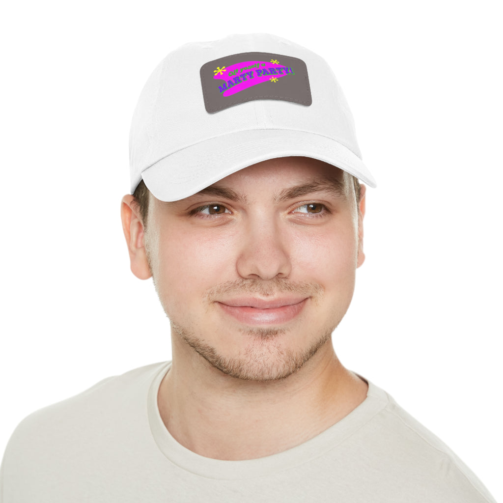 Marty Party Dad Hat with Leather Patch (Rectangle)