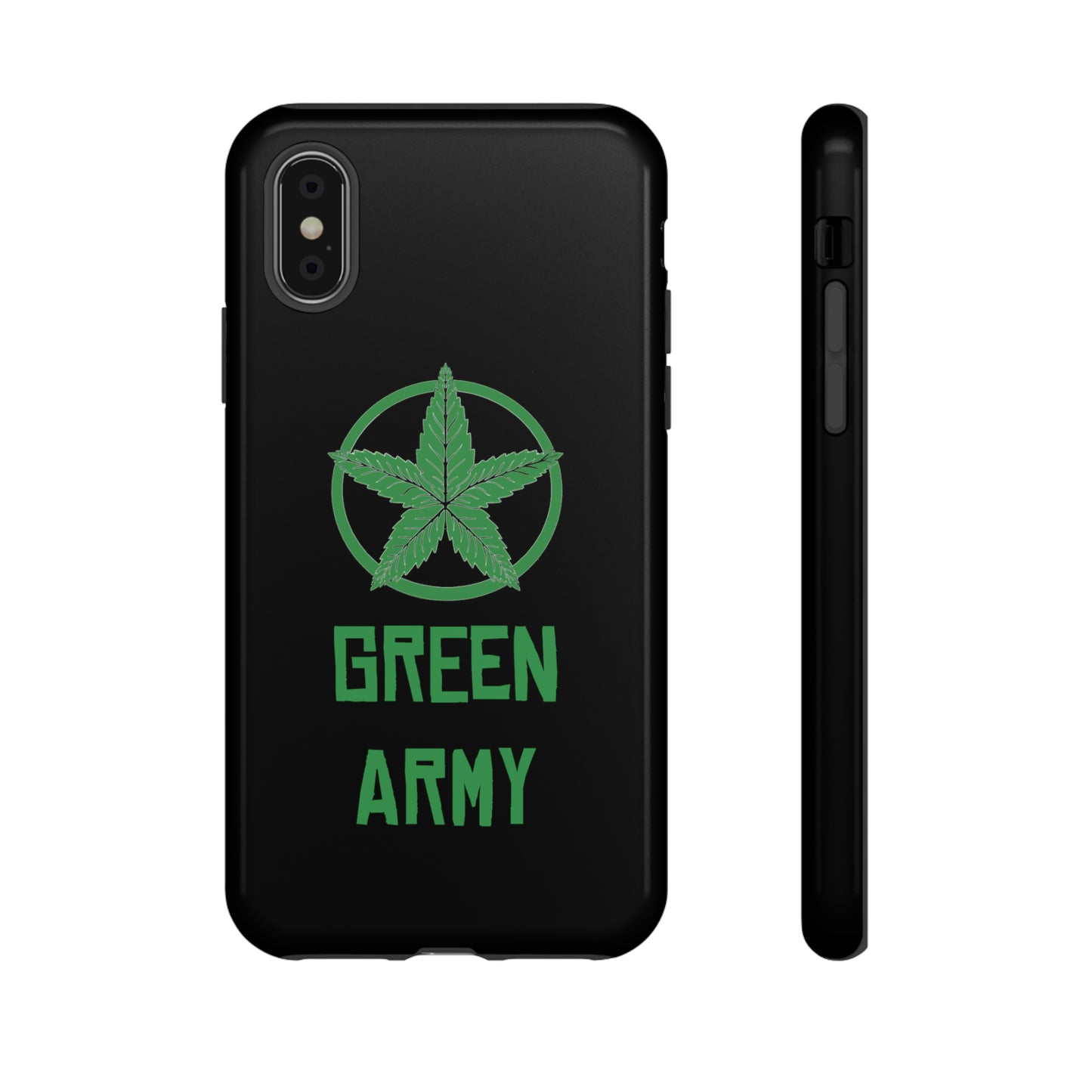 Black Full Green Army Star Leaf Tough Cases