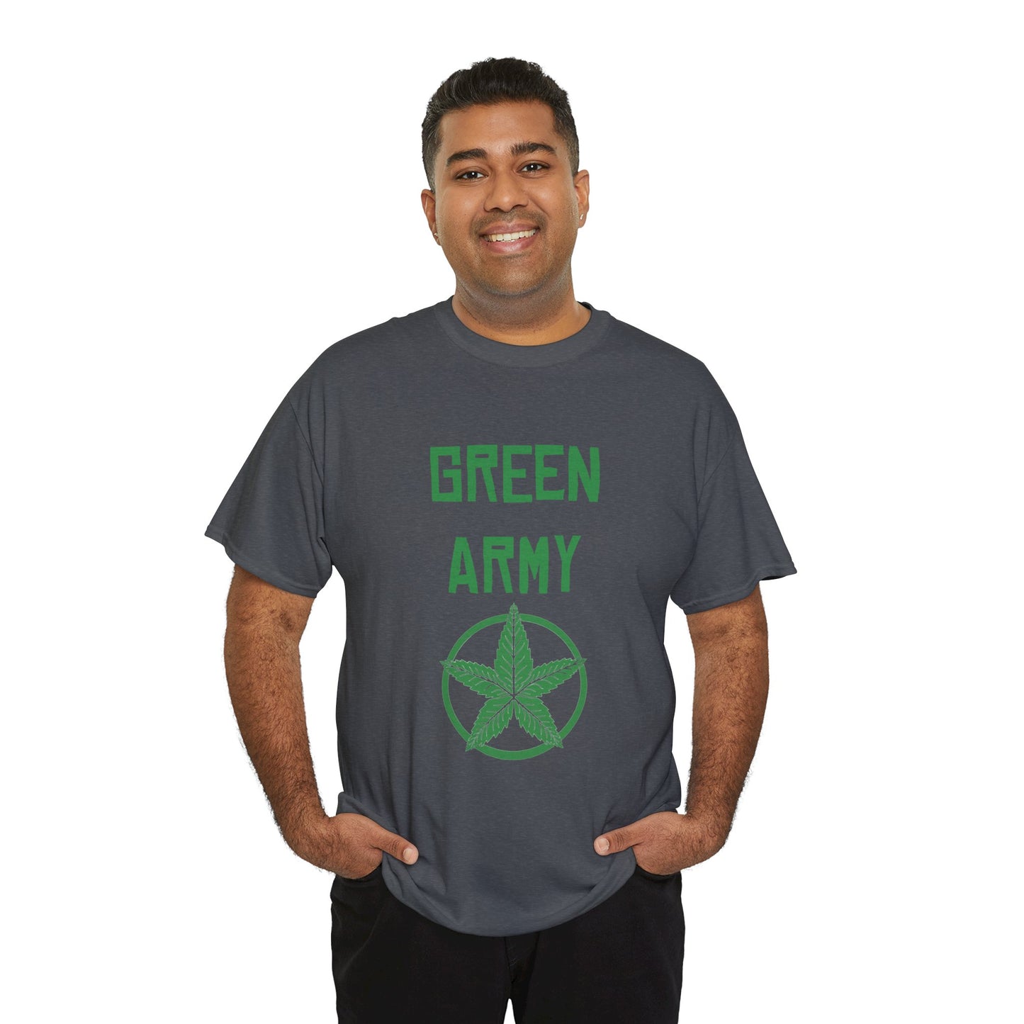 Green Army Star Leaf Unisex Heavy Cotton Tee