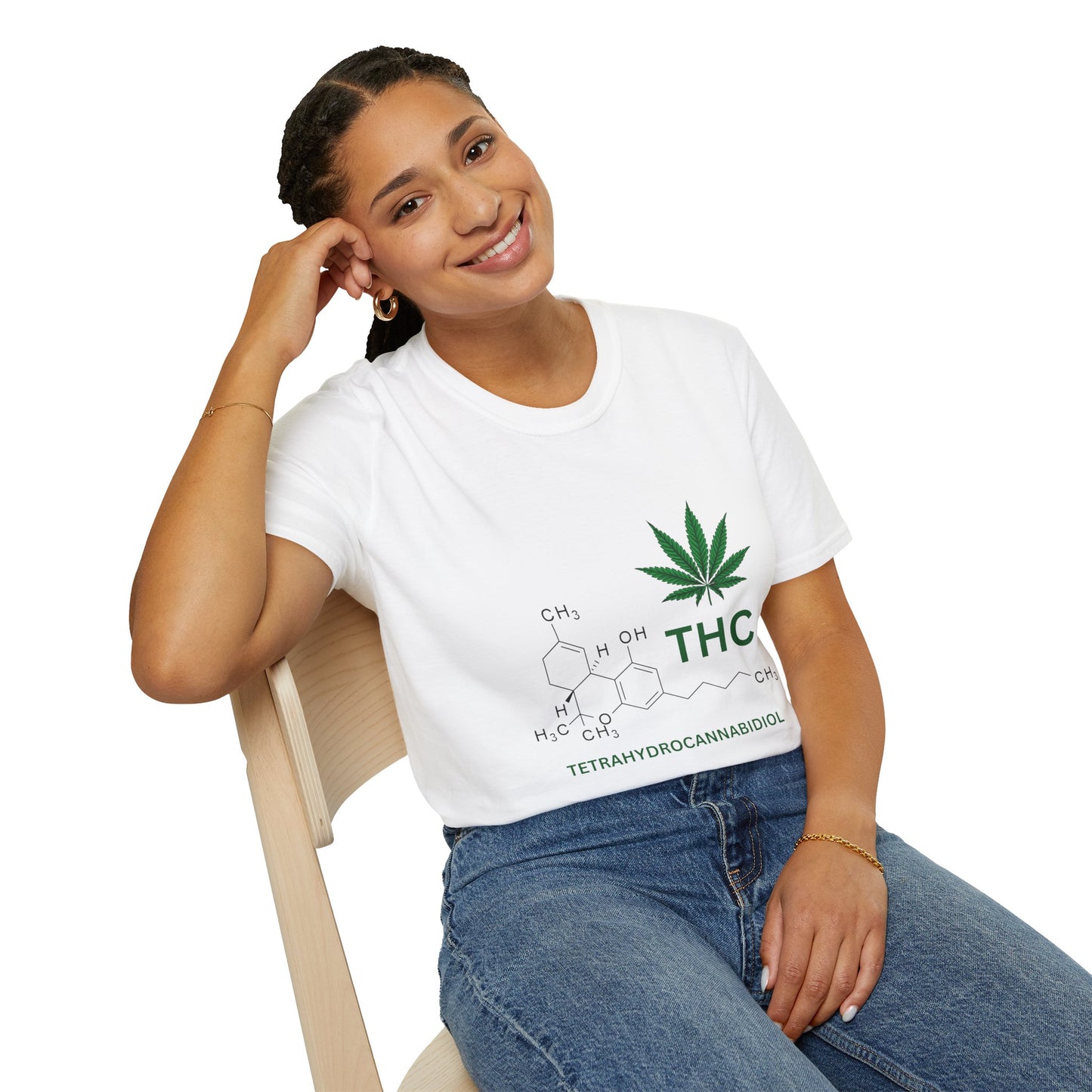 THC Molecule Unisex Softstyle T-Shirt