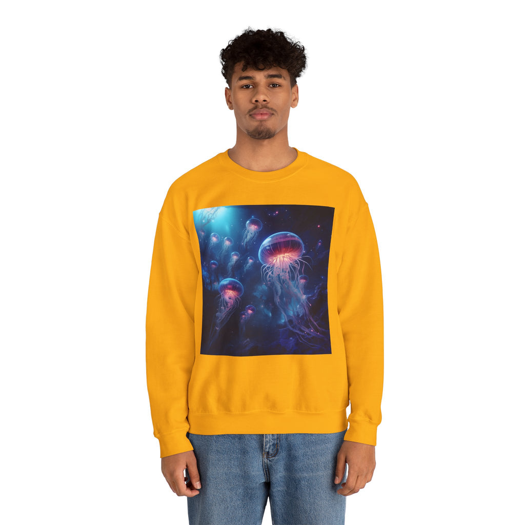 Jellyfish in Space Unisex Heavy Blend Crewneck Sweatshirt