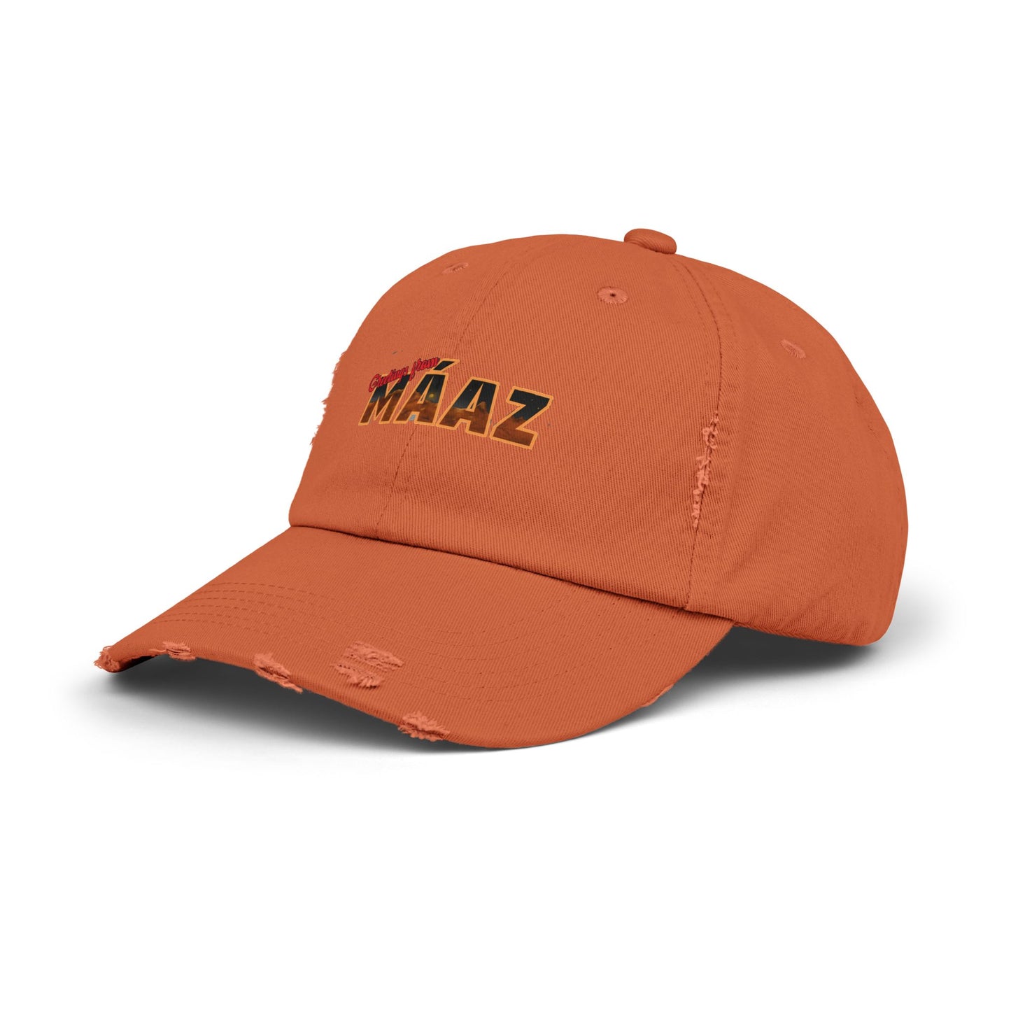 Greetings from Máaz Unisex Distressed Cap