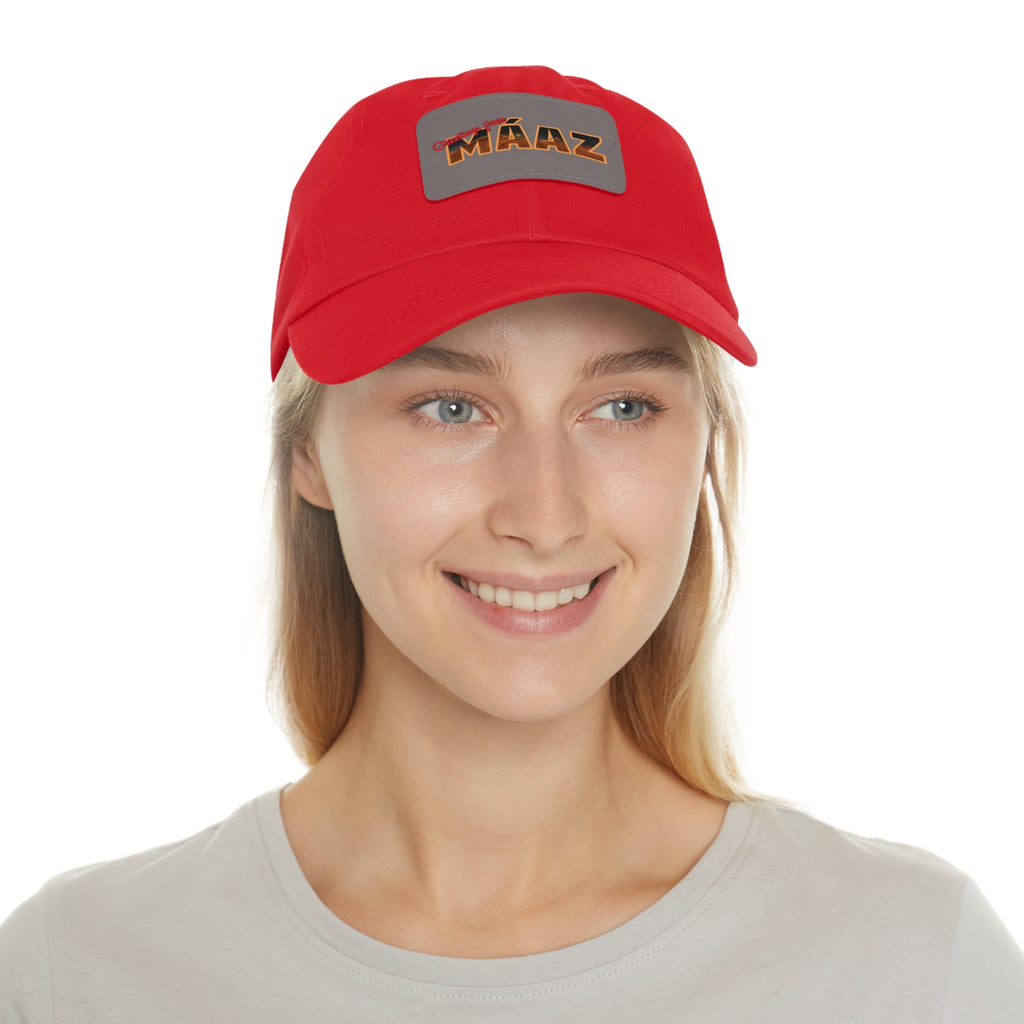 Greetings from Máaz Dad Hat with Leather Patch (Rectangle)
