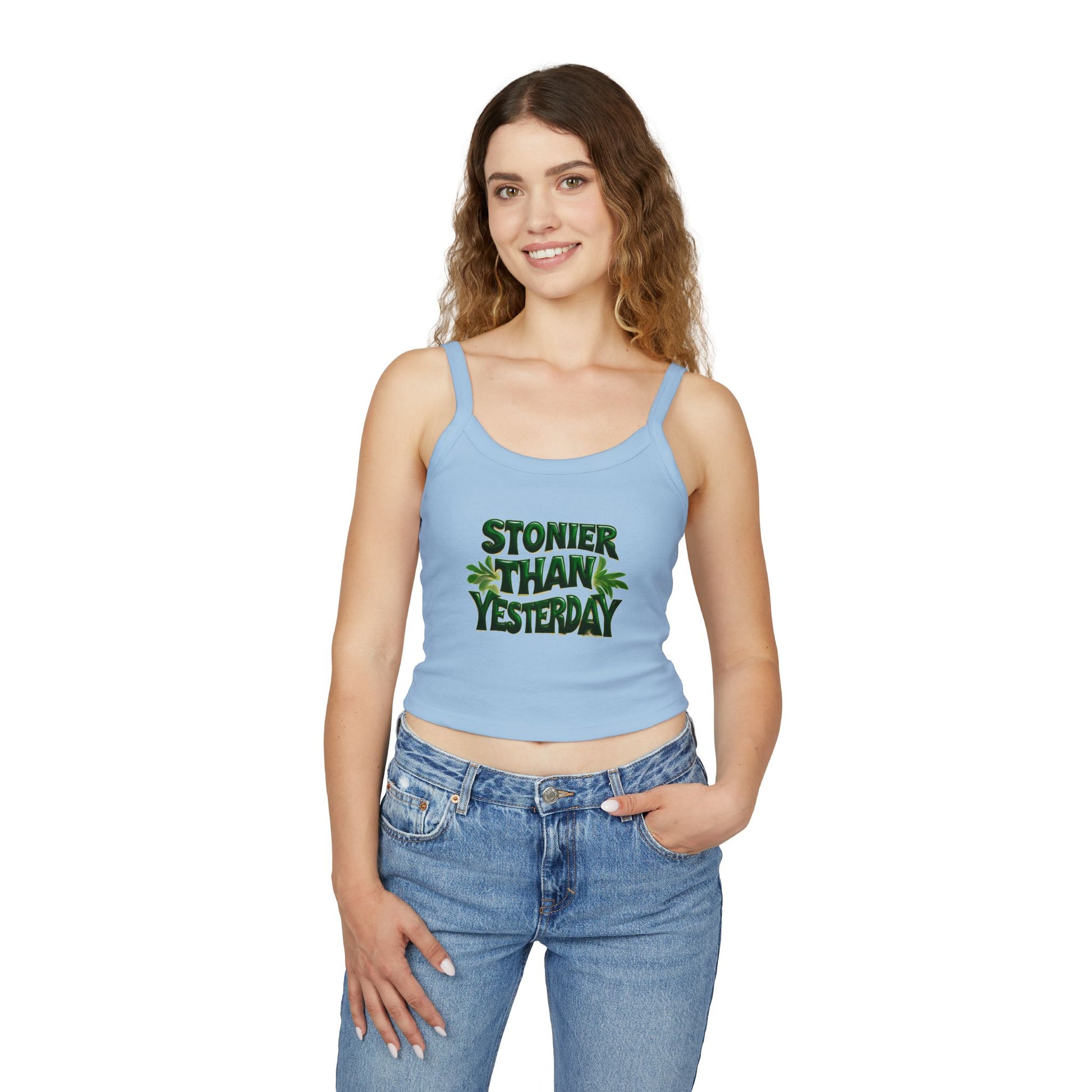 Stoner Vibe Spaghetti Strap Tank Top - Stonier Than Yesterday Design