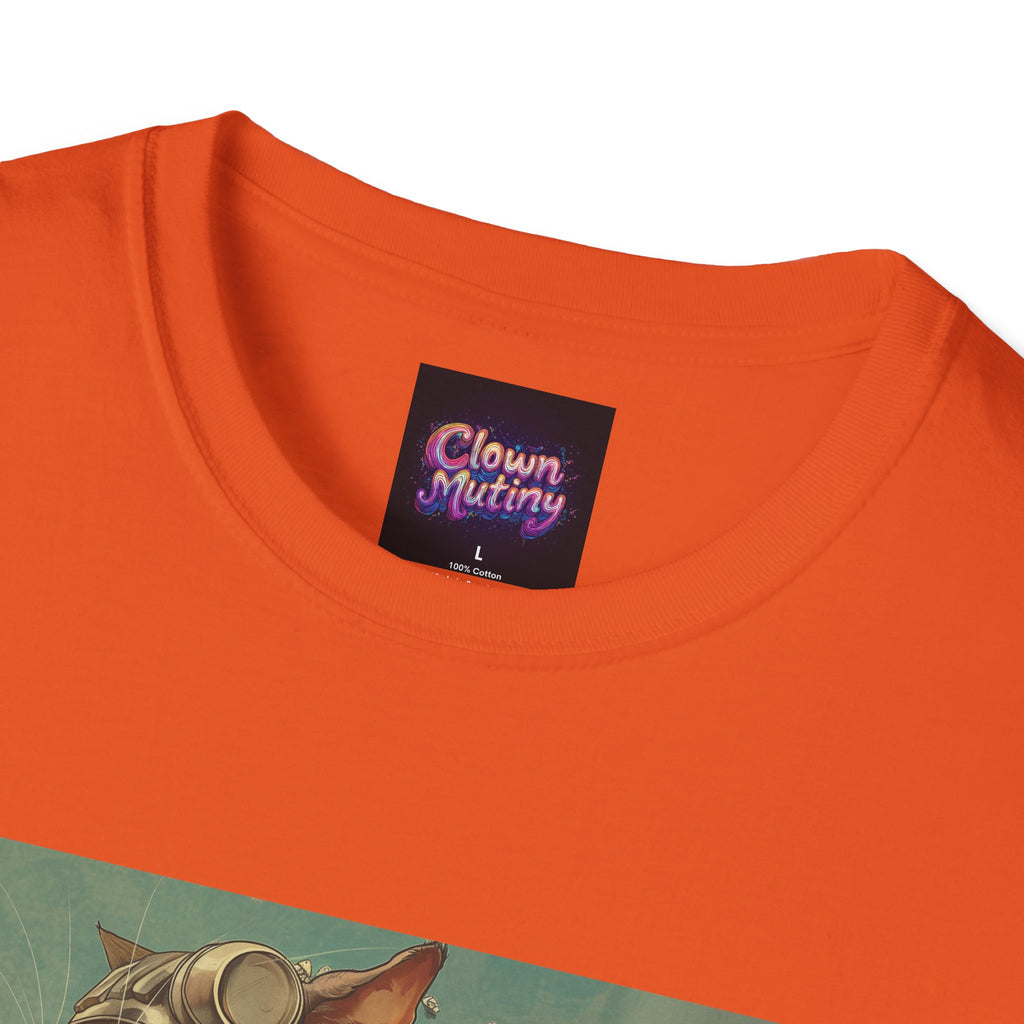 Cat Robot Bike Ride Unisex Softstyle T-Shirt