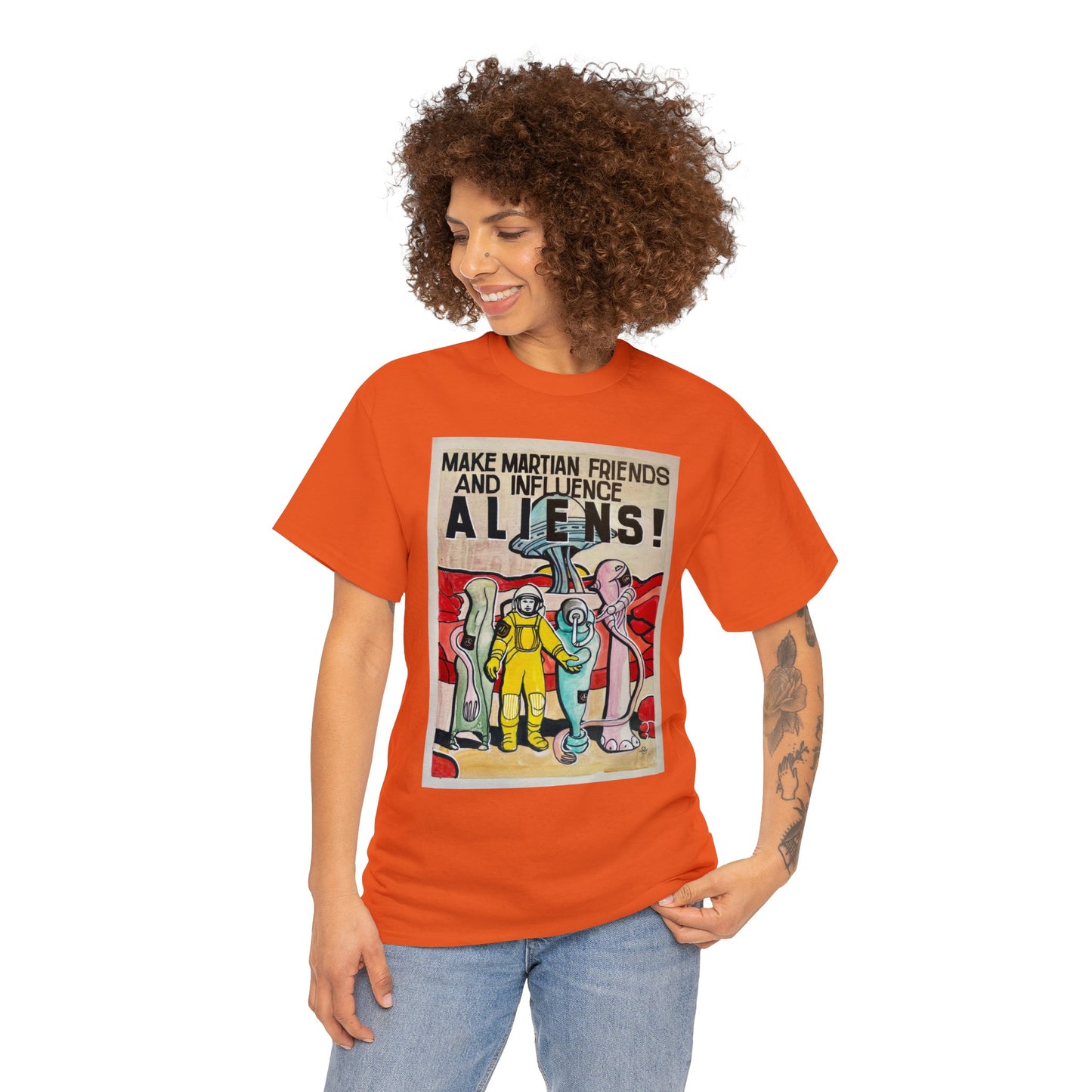 Mars Aliens Unisex Heavy Cotton Tee