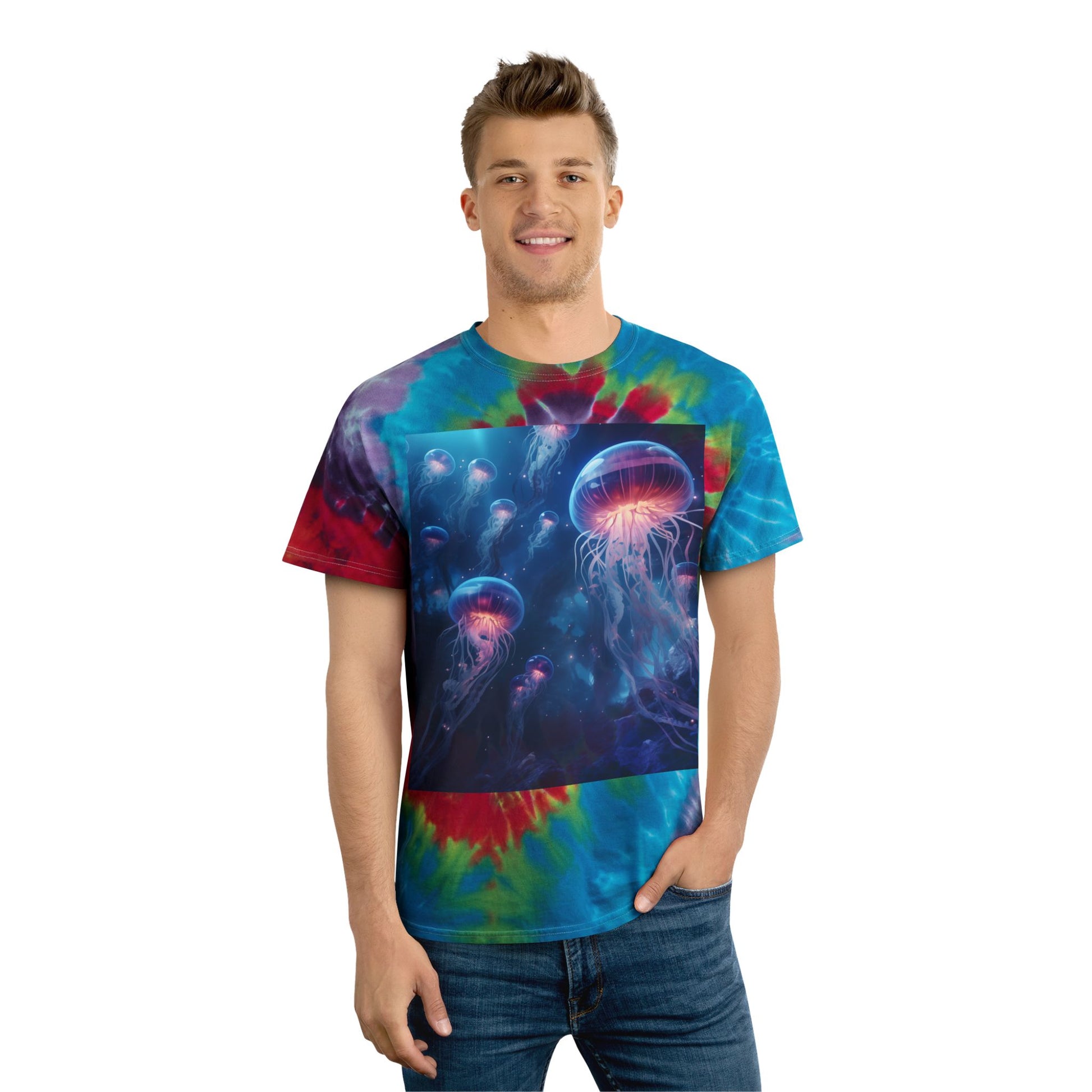Jellyfish in Space Tie-Dye Tee, Spiral