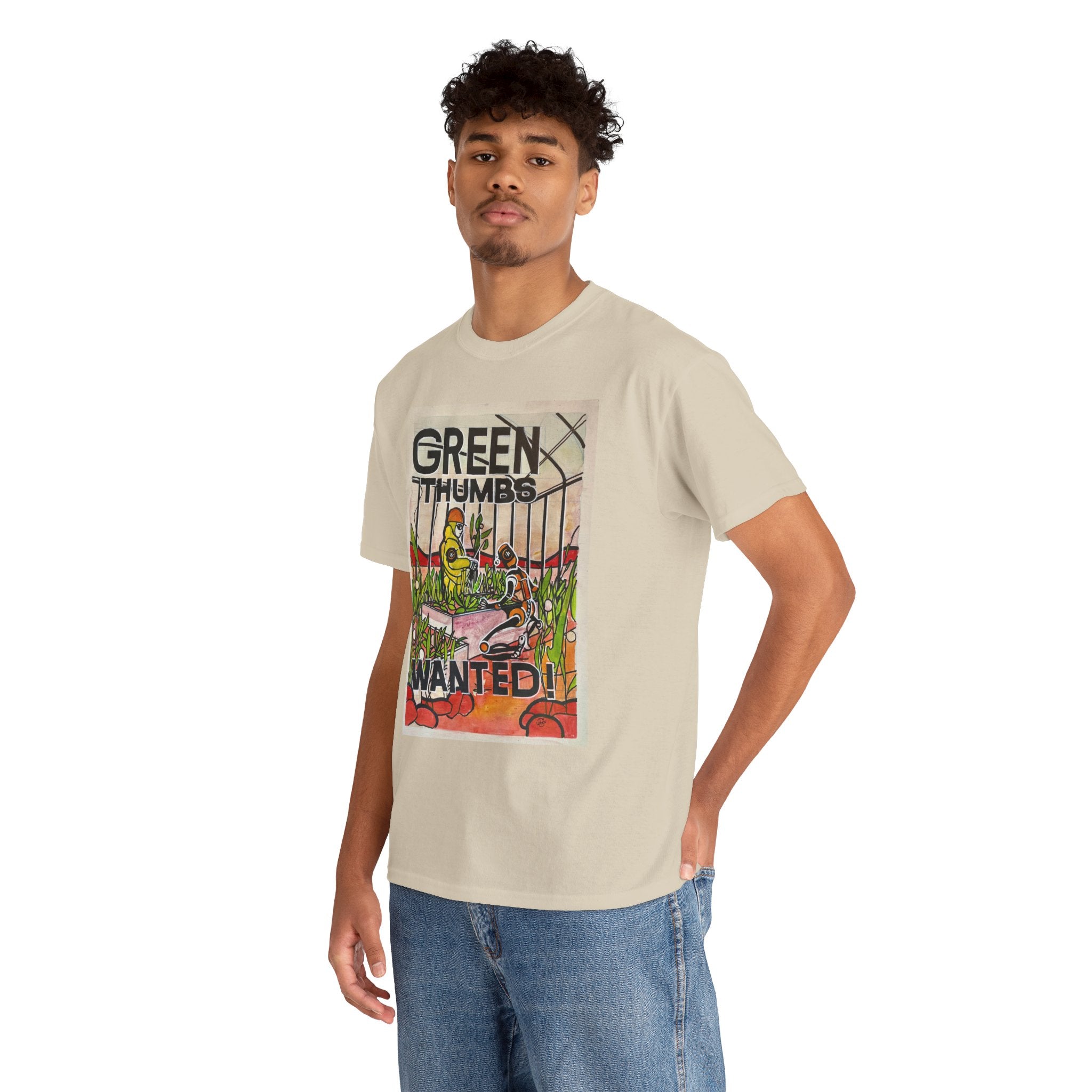 Martian Green Thumbs Unisex Heavy Cotton Tee