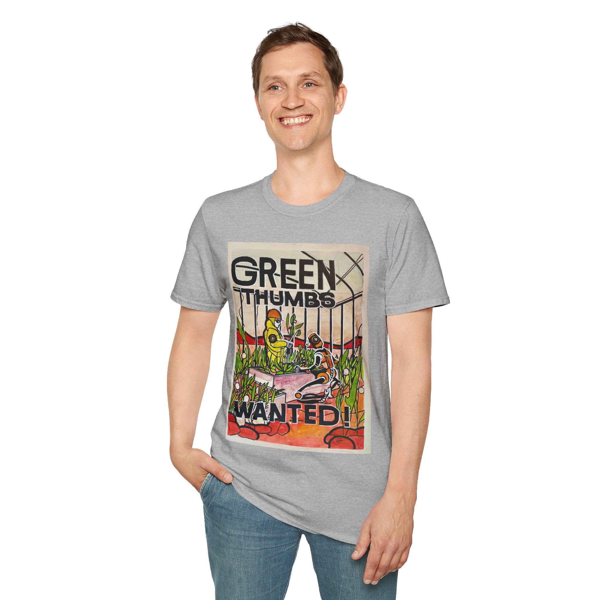 Martian Green Thumbs Unisex Softstyle T-Shirt