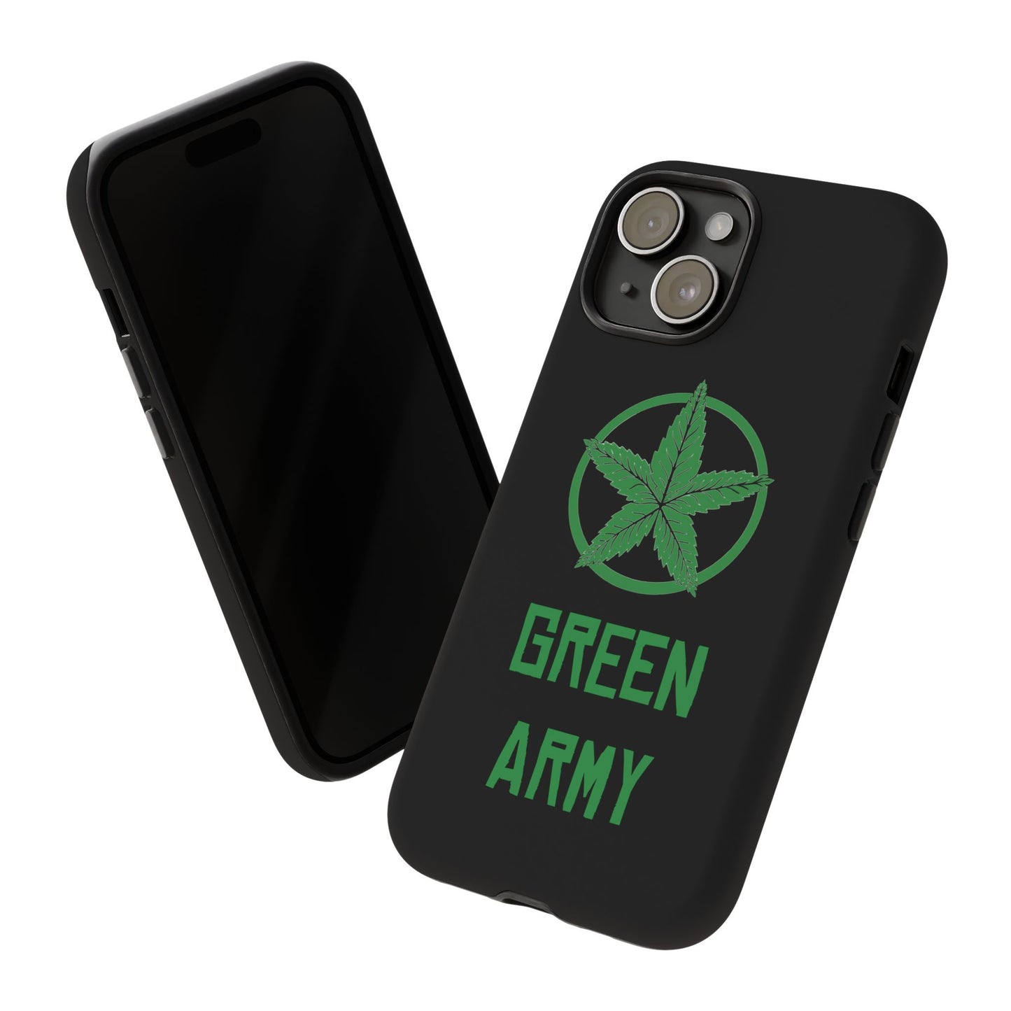 Black Full Green Army Star Leaf Tough Cases