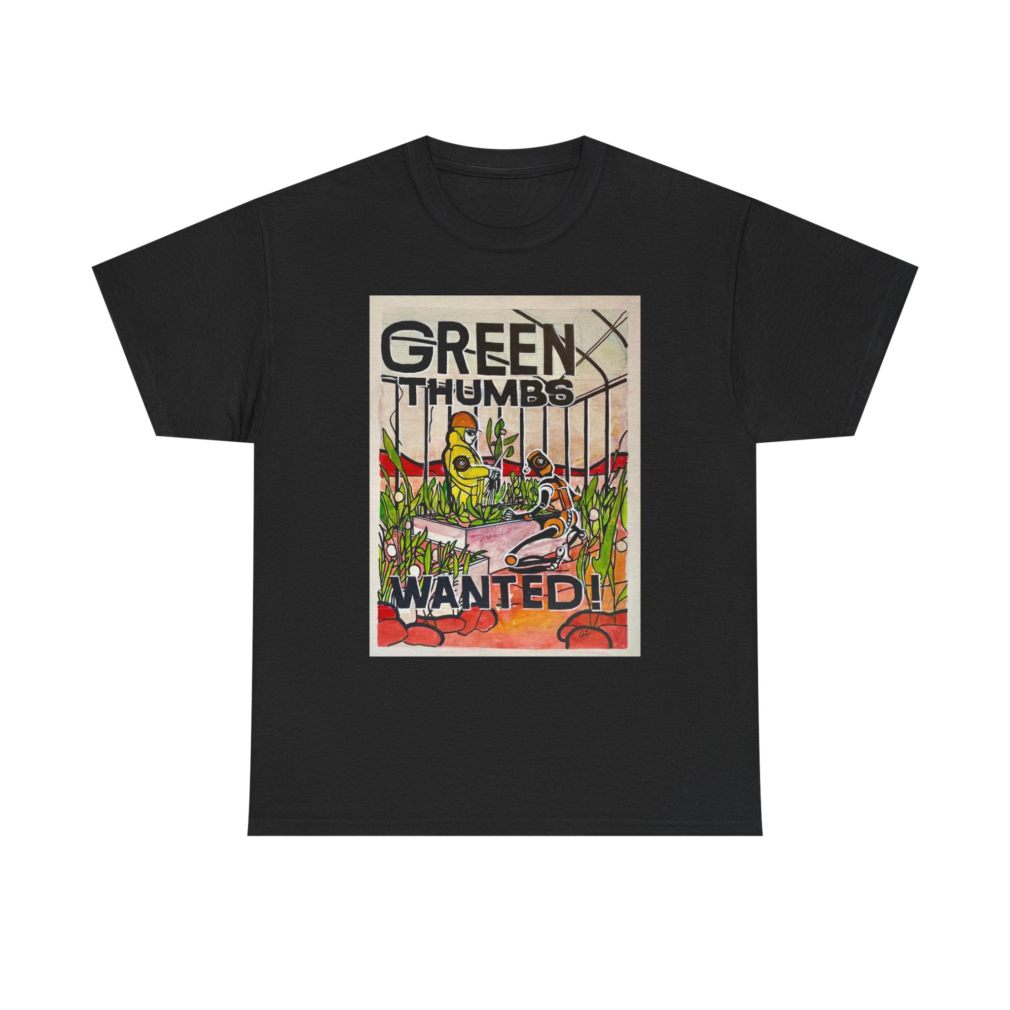 Martian Green Thumbs Unisex Heavy Cotton Tee