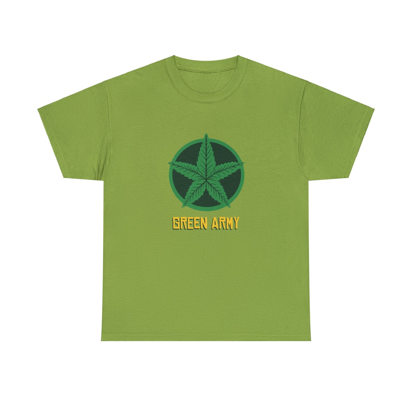 Green Army Star Logo Unisex Heavy Cotton Tee