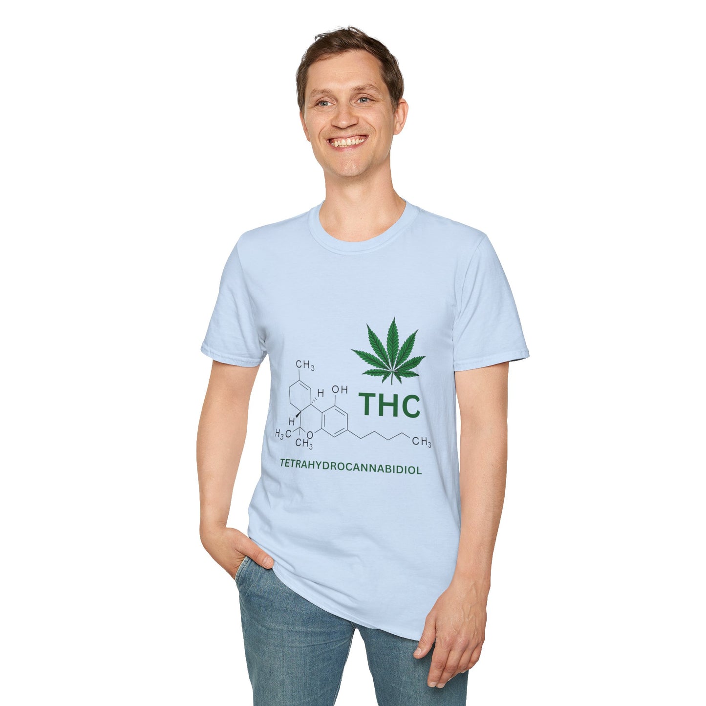 THC Molecule Unisex Softstyle T-Shirt
