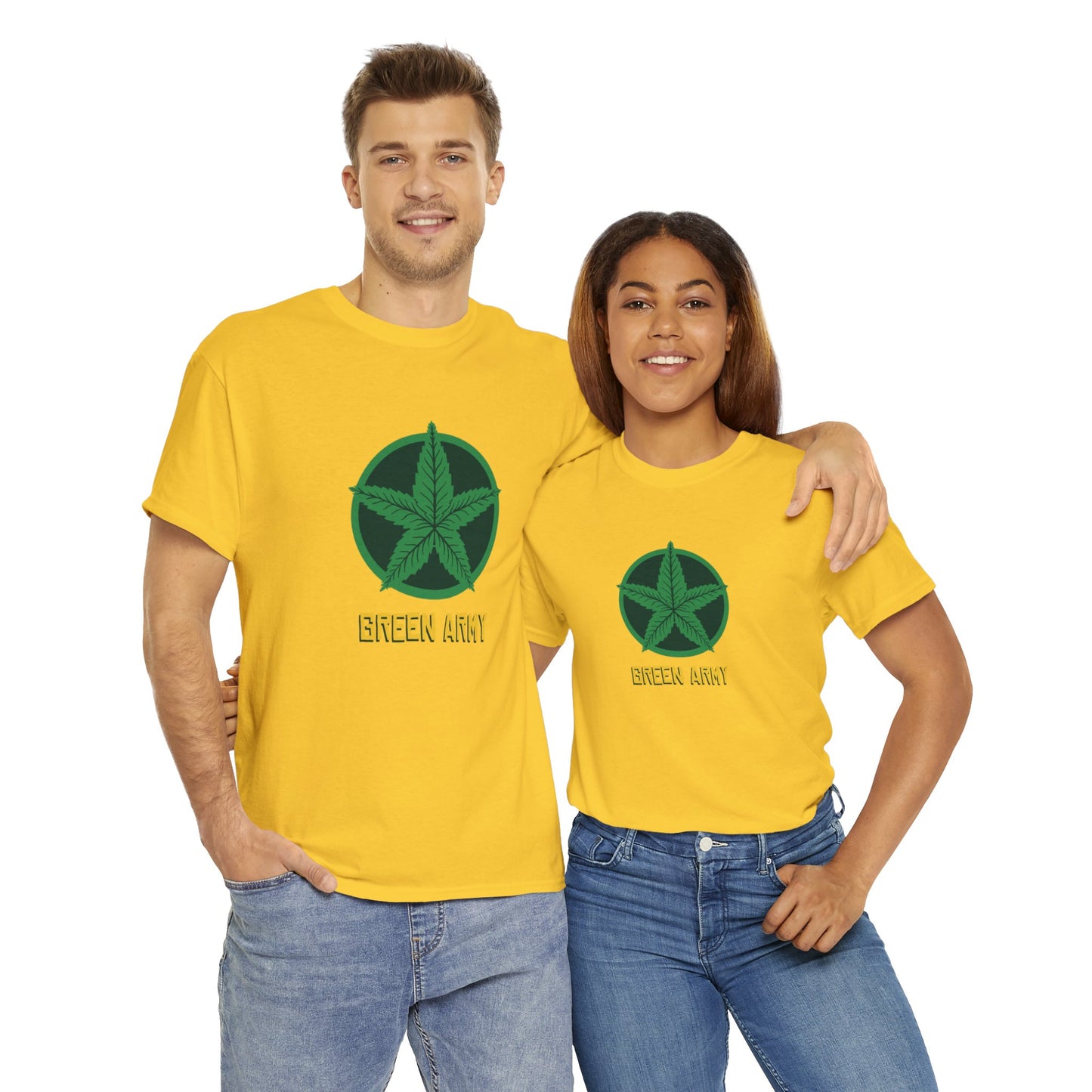 Green Army Star Logo Unisex Heavy Cotton Tee