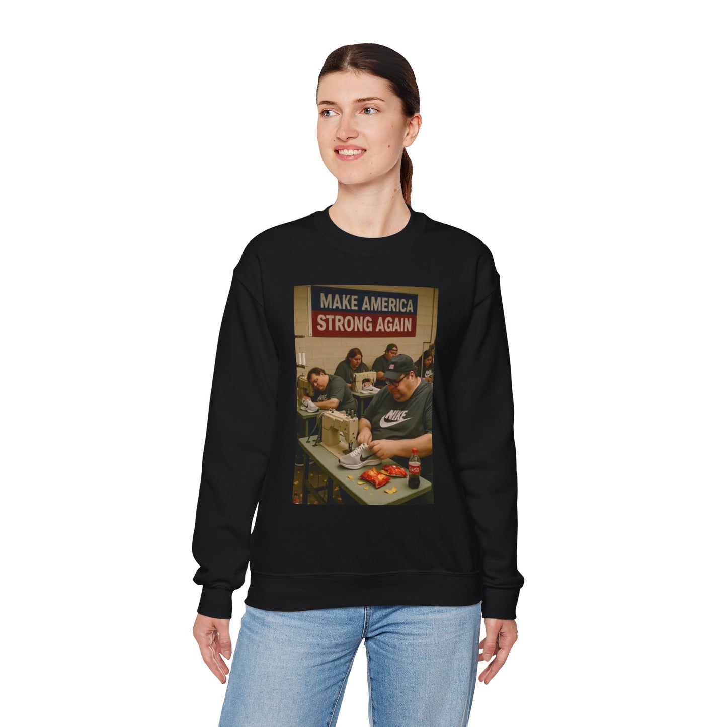 Unisex Heavy Blend Crewneck Sweatshirt - Make America Strong Again