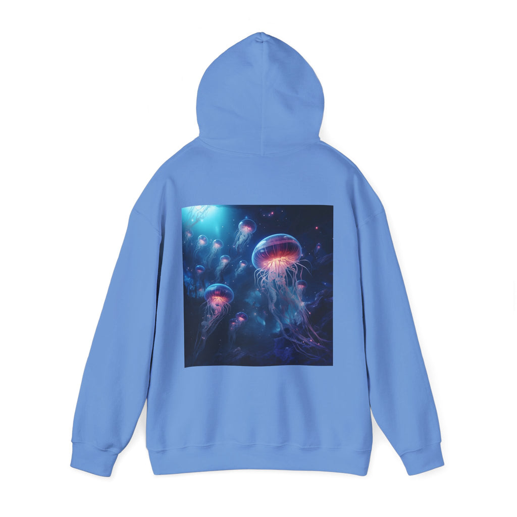 Jellyfish in Space Back Unisex Heavy Blend Hooded Sweatshirt