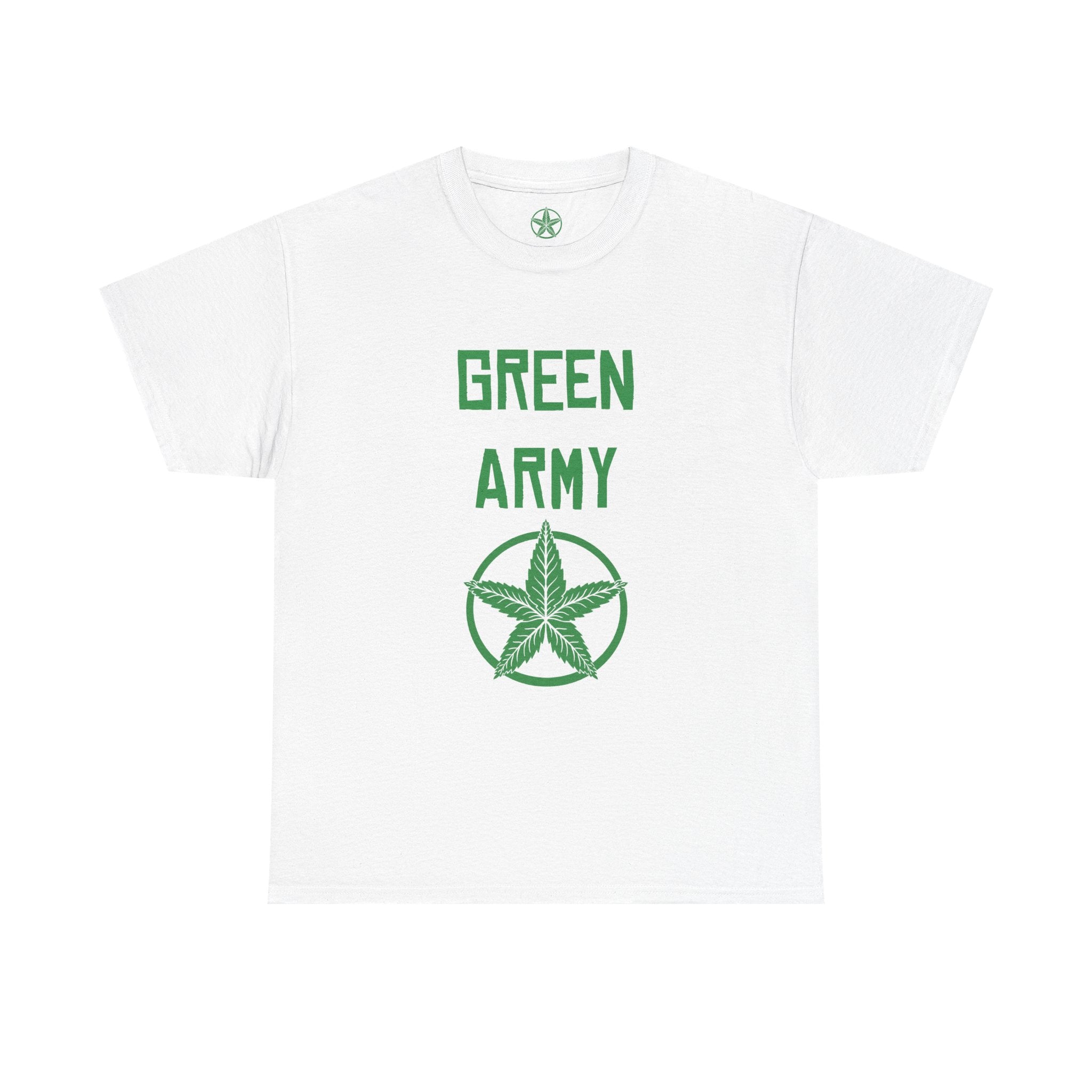 Green Army Star Leaf Unisex Heavy Cotton Tee
