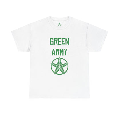 Green Army Star Leaf Unisex Heavy Cotton Tee
