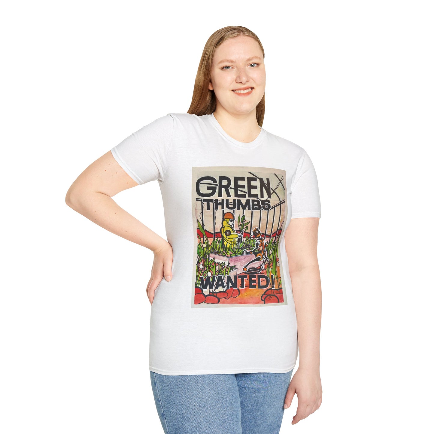 Martian Green Thumbs Unisex Softstyle T-Shirt