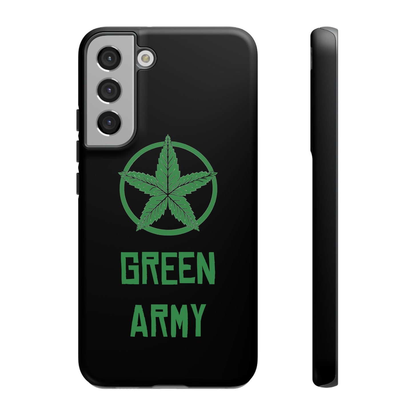 Black Full Green Army Star Leaf Tough Cases