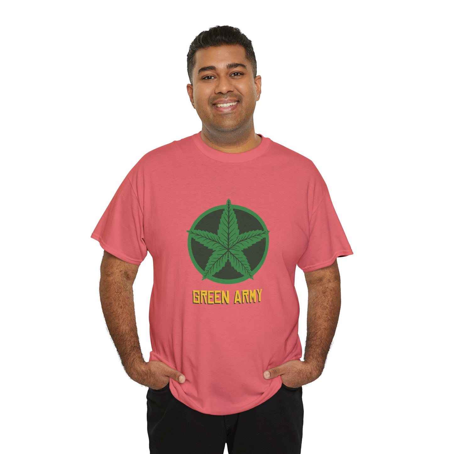 Green Army Star Logo Unisex Heavy Cotton Tee