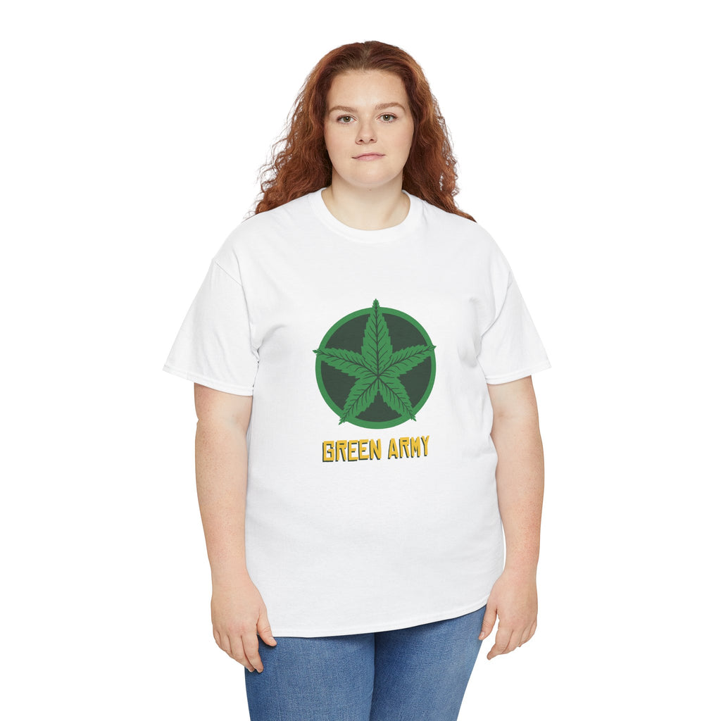 Green Army Star Logo Unisex Heavy Cotton Tee