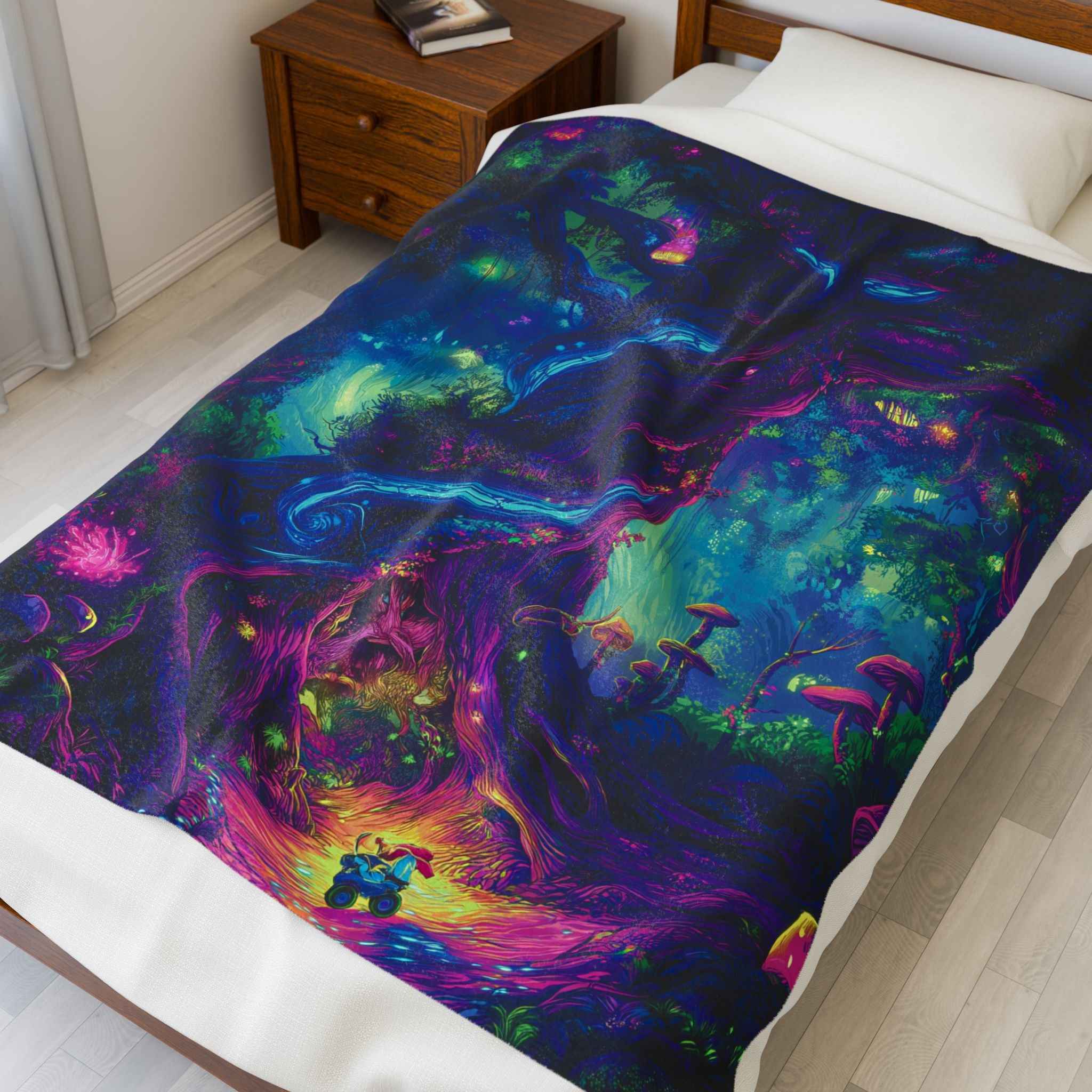 Psychedelic Trees Velveteen Plush Blanket