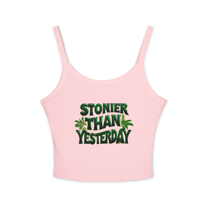 Stoner Vibe Spaghetti Strap Tank Top - Stonier Than Yesterday Design