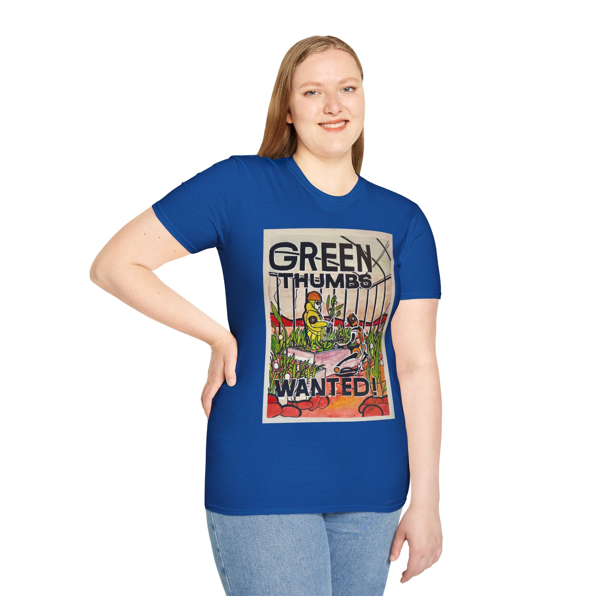 Martian Green Thumbs Unisex Softstyle T-Shirt