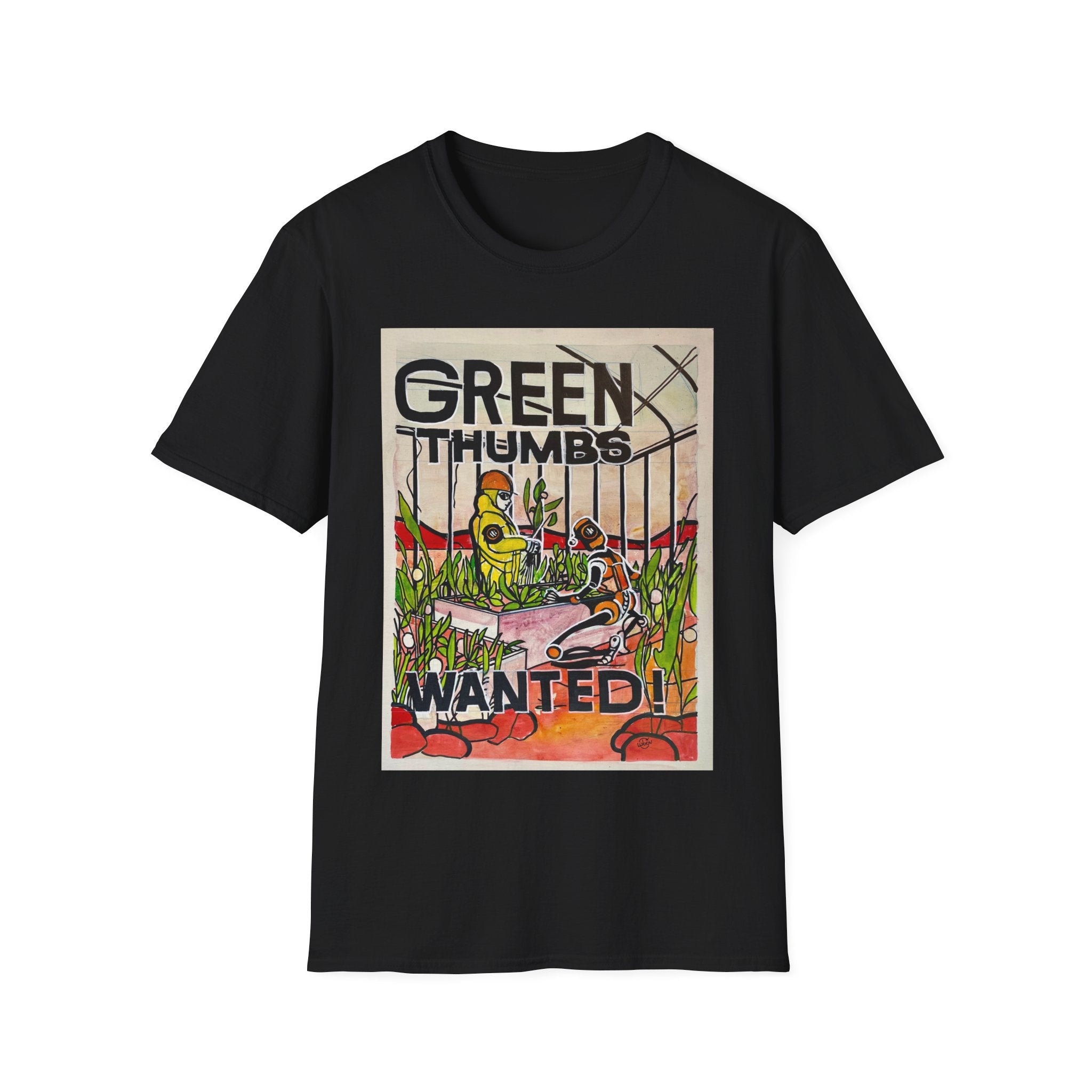 Martian Green Thumbs Unisex Softstyle T-Shirt