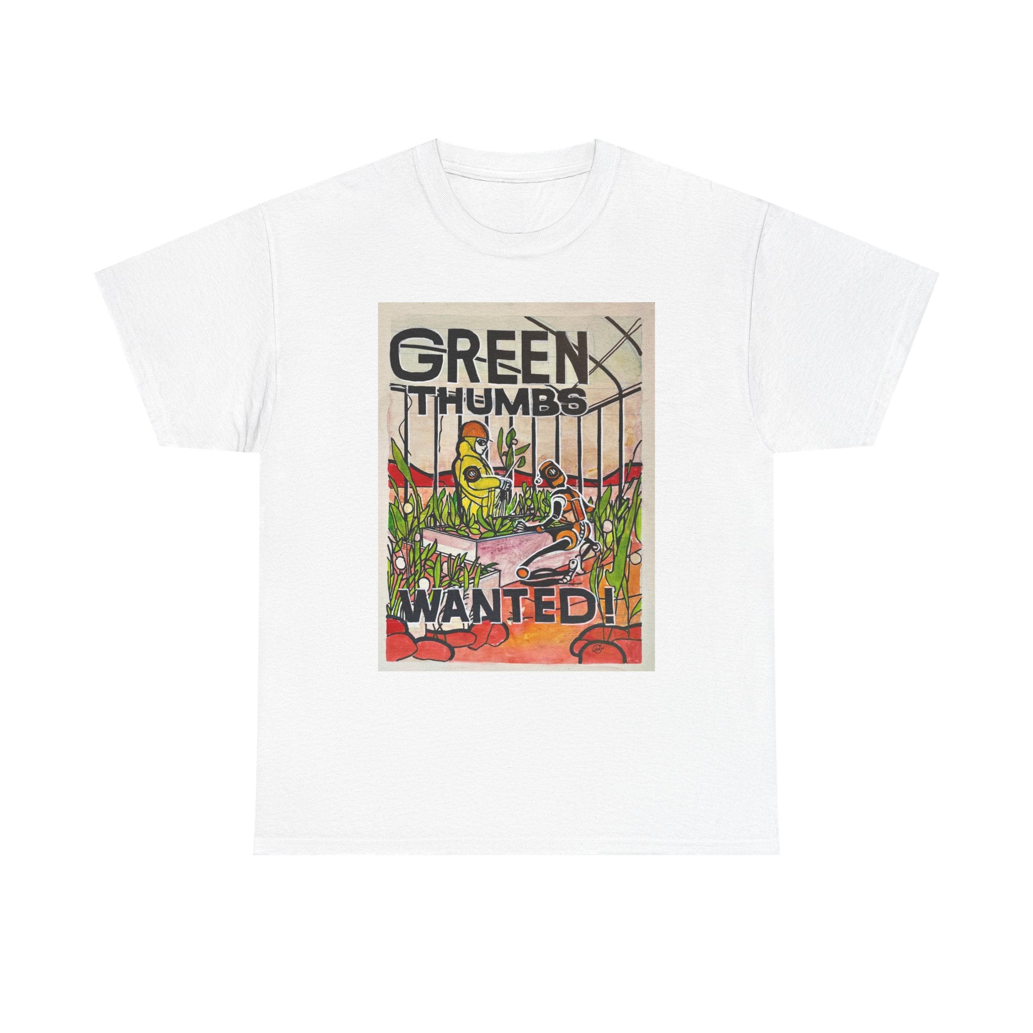 Martian Green Thumbs Unisex Heavy Cotton Tee