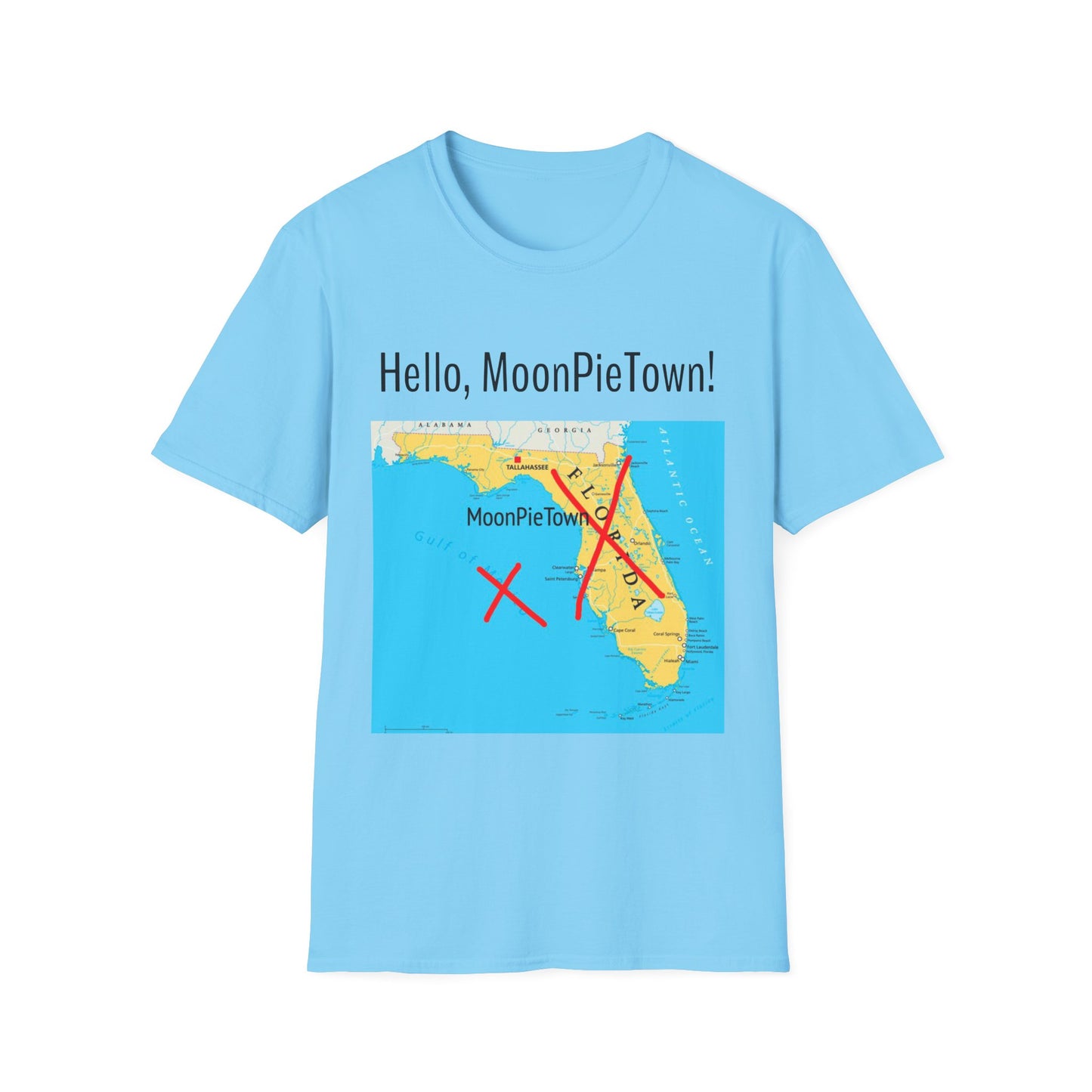 Hello MoonPieTown Unisex T-Shirt - Fun Florida Map Design