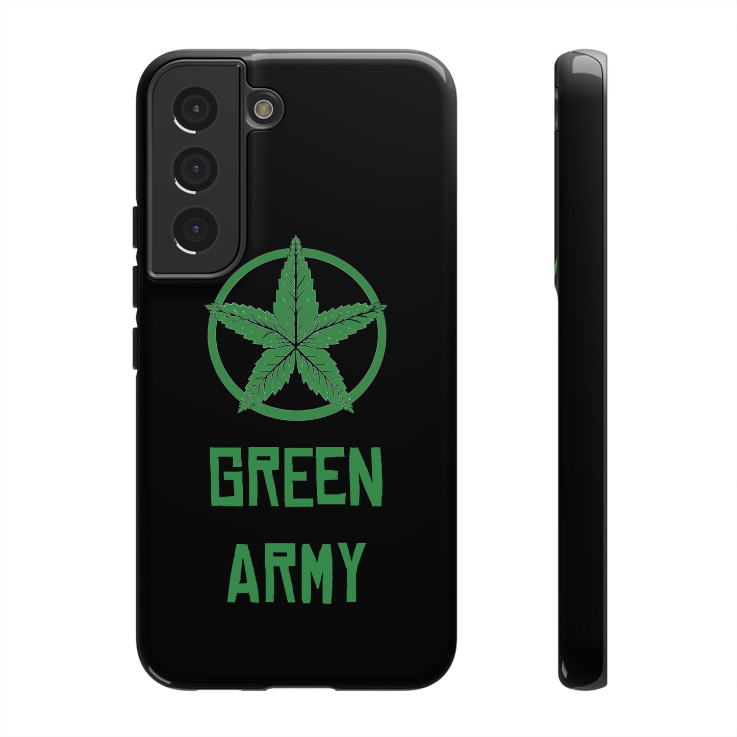 Black Full Green Army Star Leaf Tough Cases